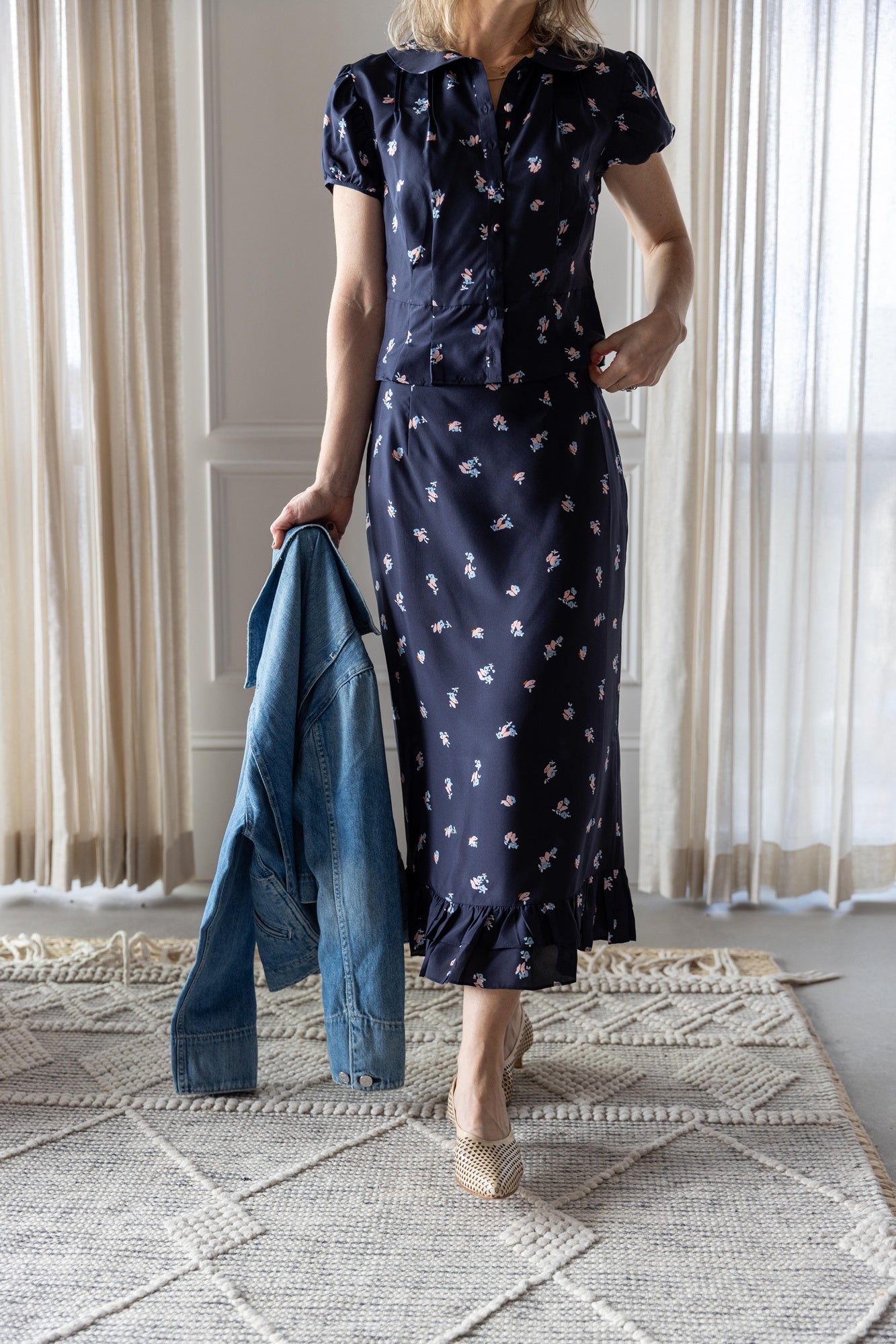 image of a woman wearing the Ciao Lucia Yvonne Top and lilura skirt