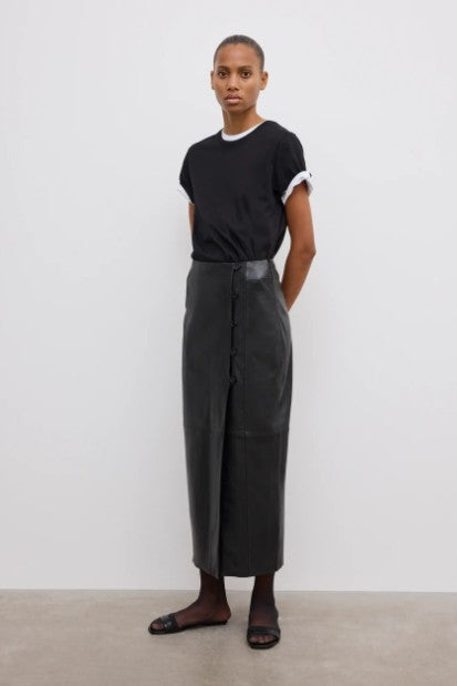 Dagmar Leather Wrap Skirt