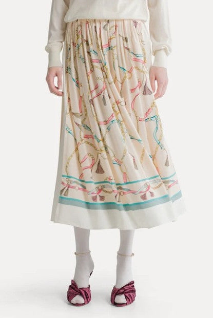 Forte Forte The Crown Print Viscose Twill Elasticated Skirt