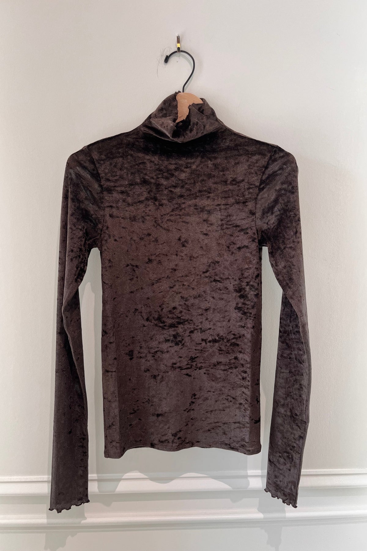 Forte Forte Flocked Stretch Tulle Turtleneck, Fondant