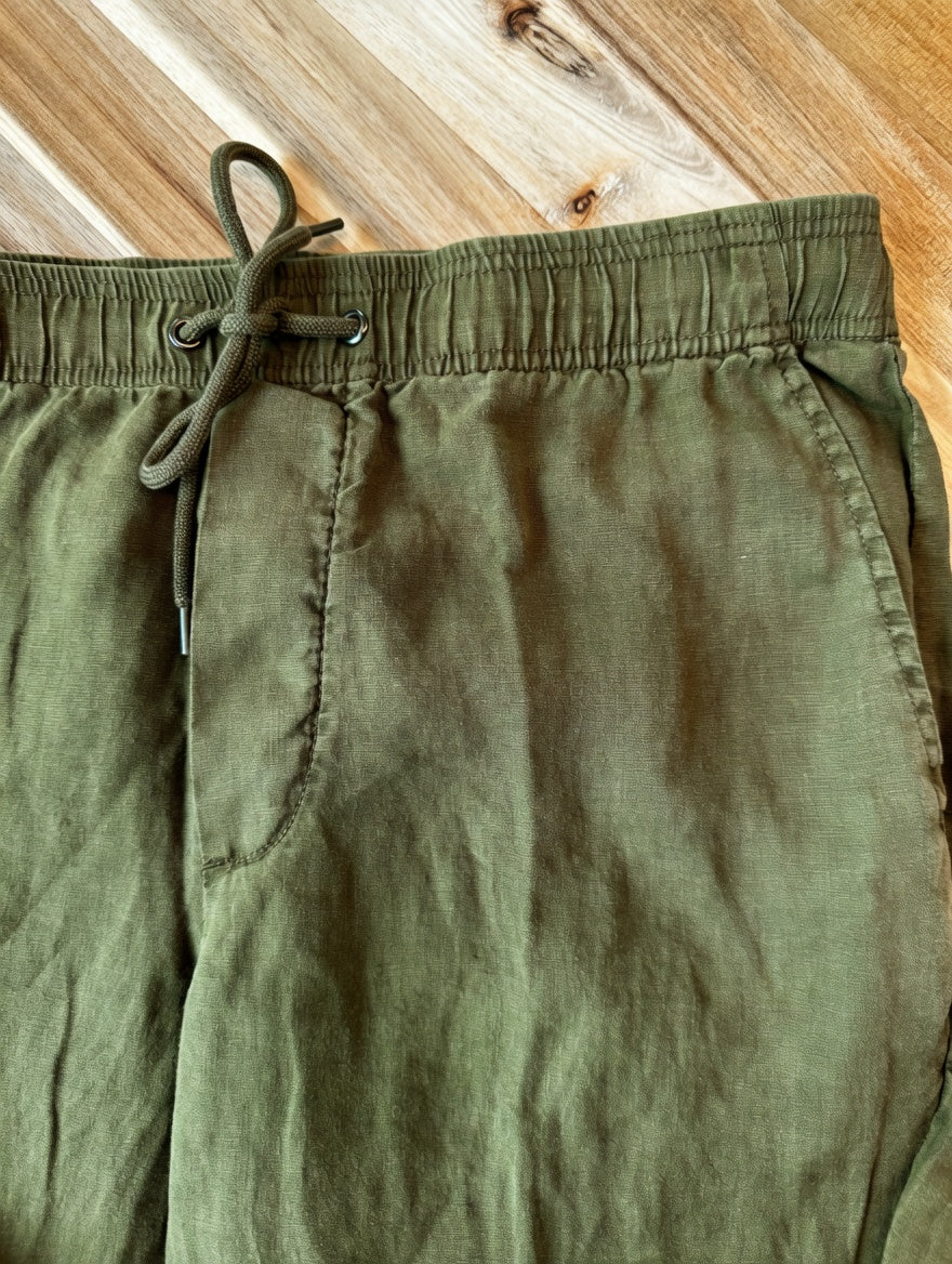 James Perse Lightweight Linen Pant, Army green pigment