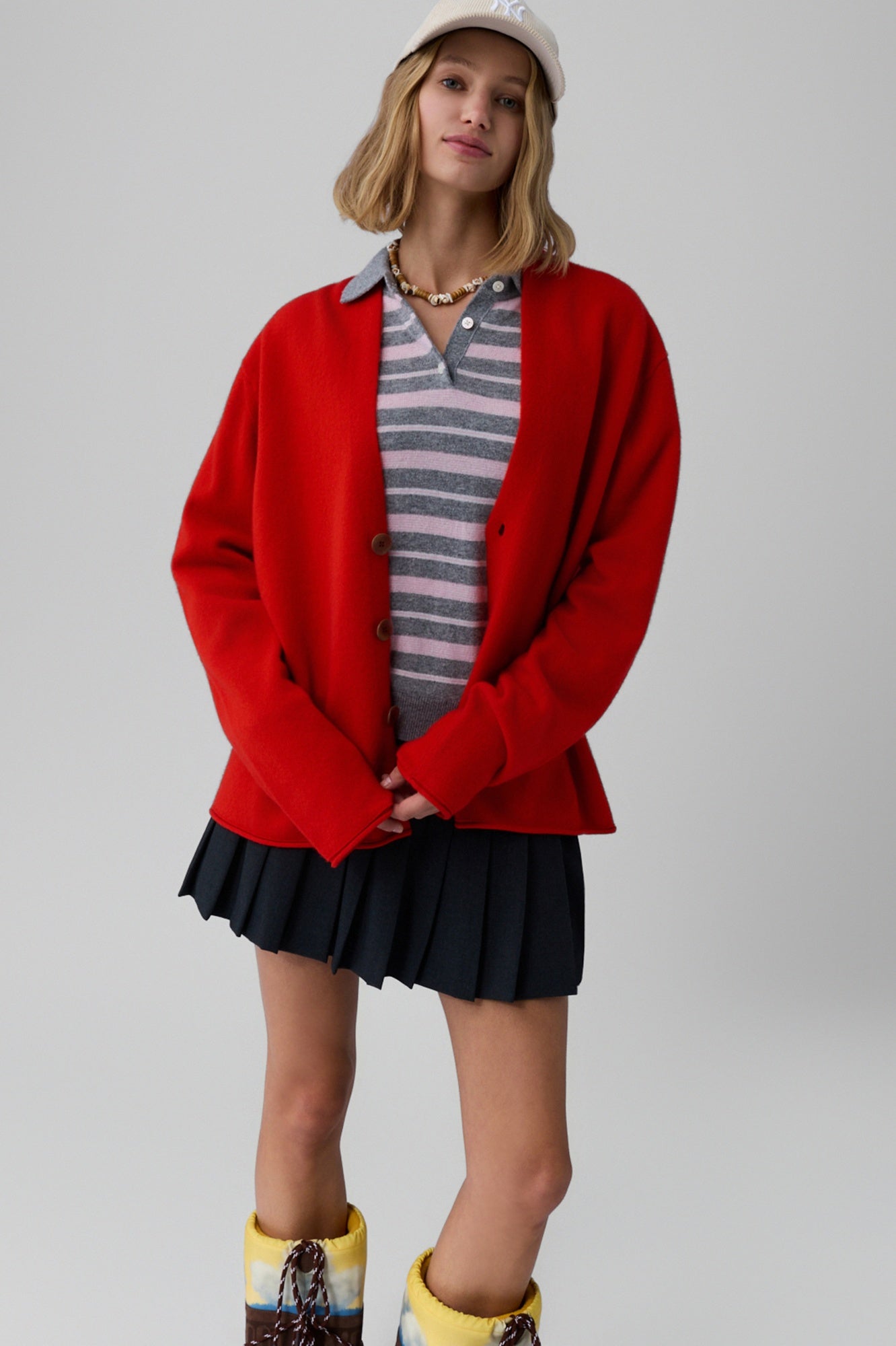 Guest in Residence Everywear Cardigan-Chili