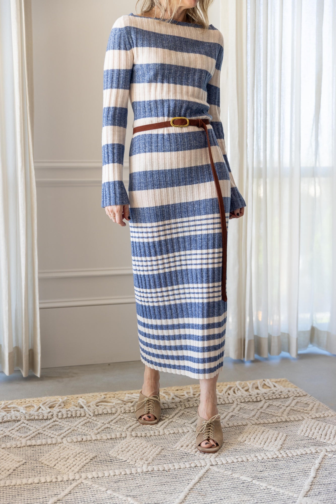 Guest in Residence Striped Rib Dress