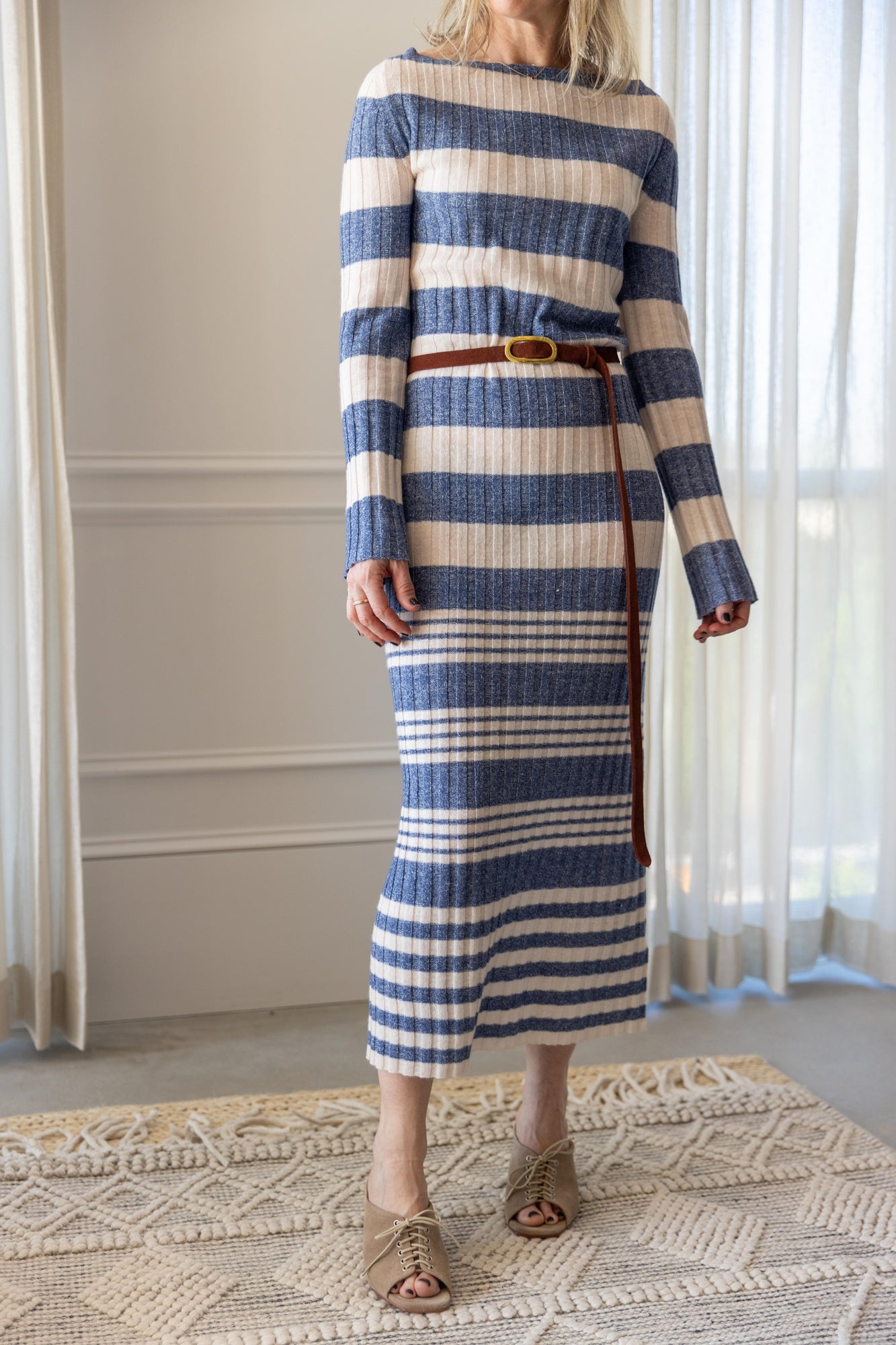 Guest in Residence Striped Rib Dress