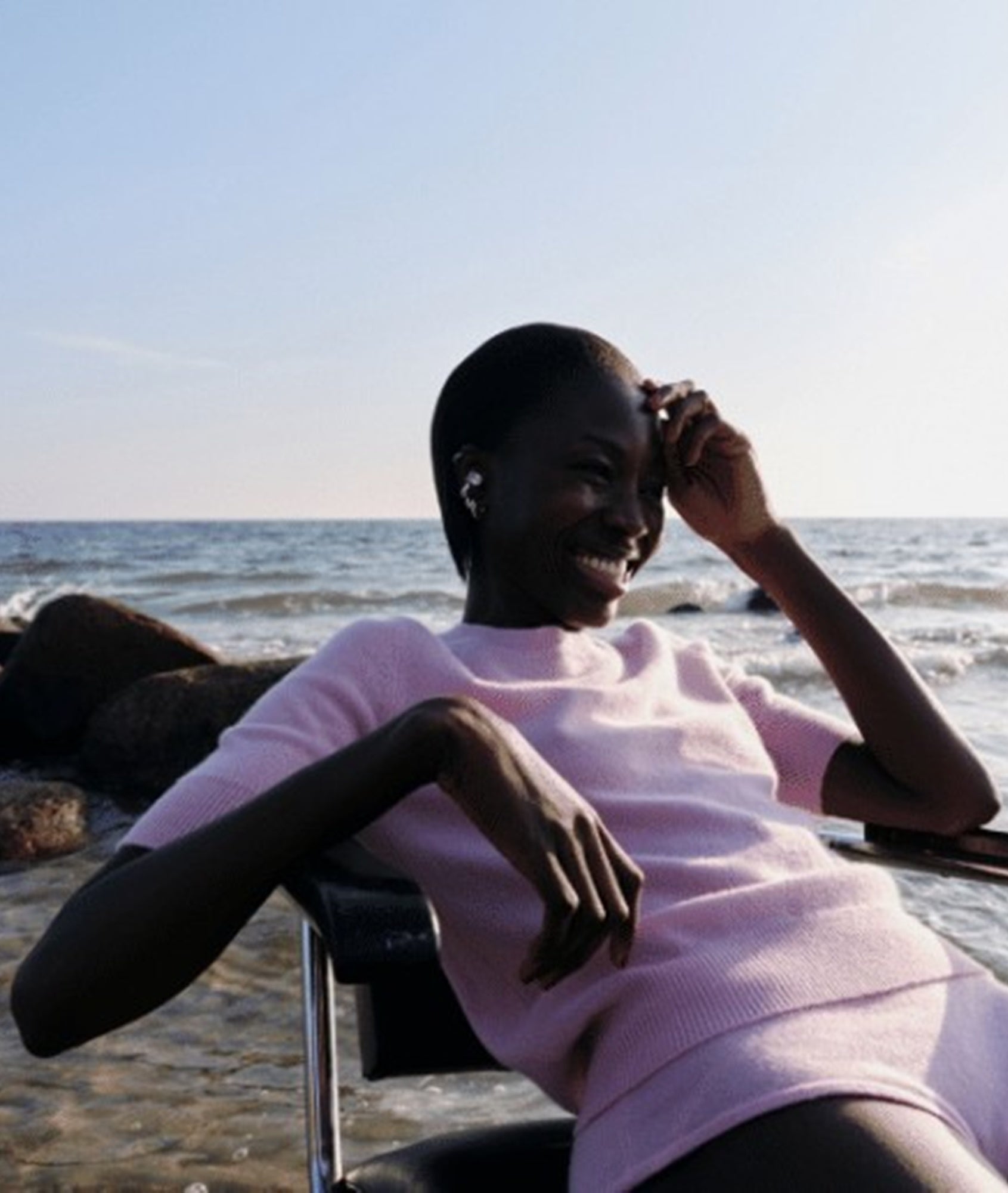 model wearing the Herskind Therese sweater