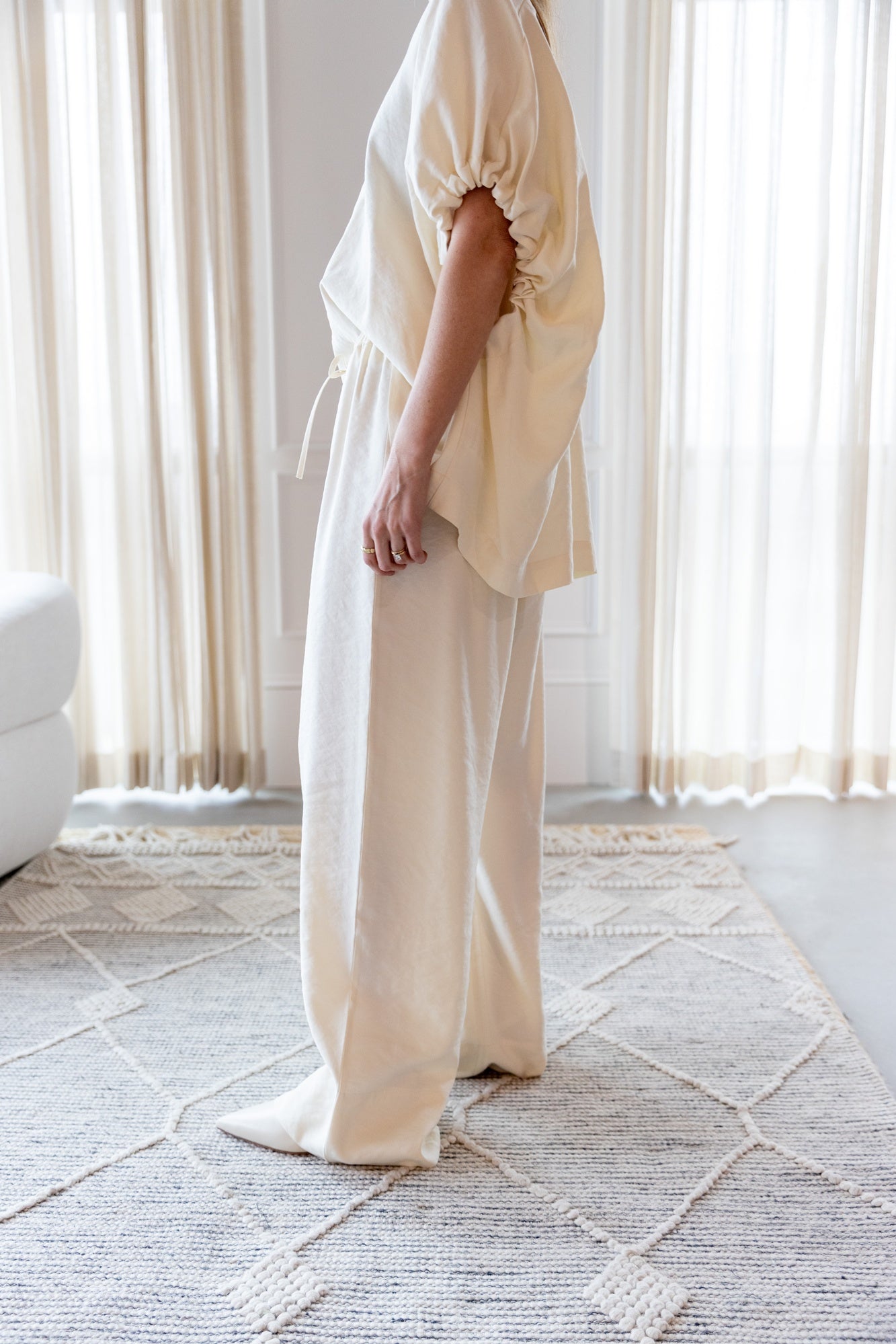 House of Dagmar Rouched V-Neck Top