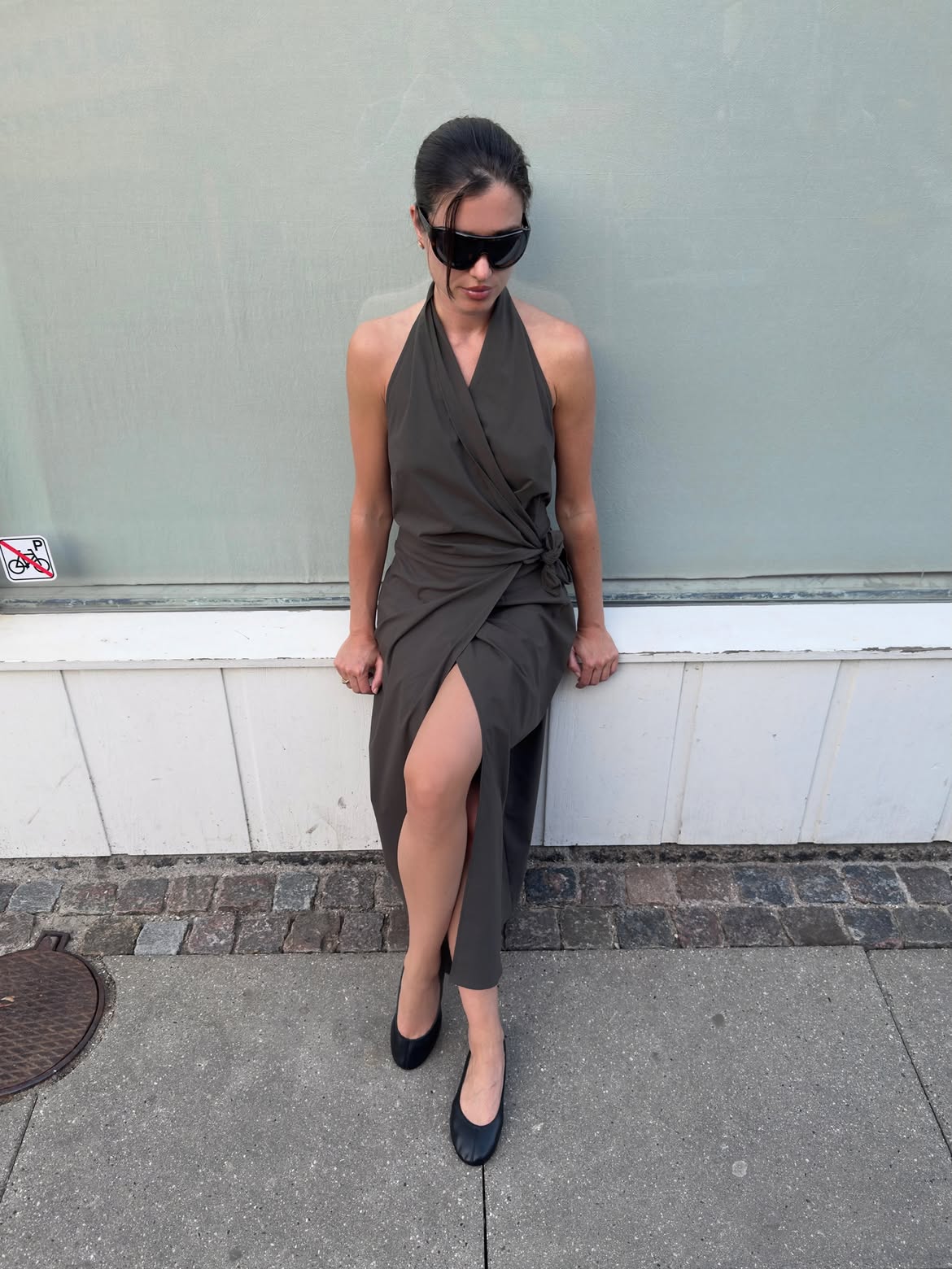 St Agni Halter Wrap Backless Dress