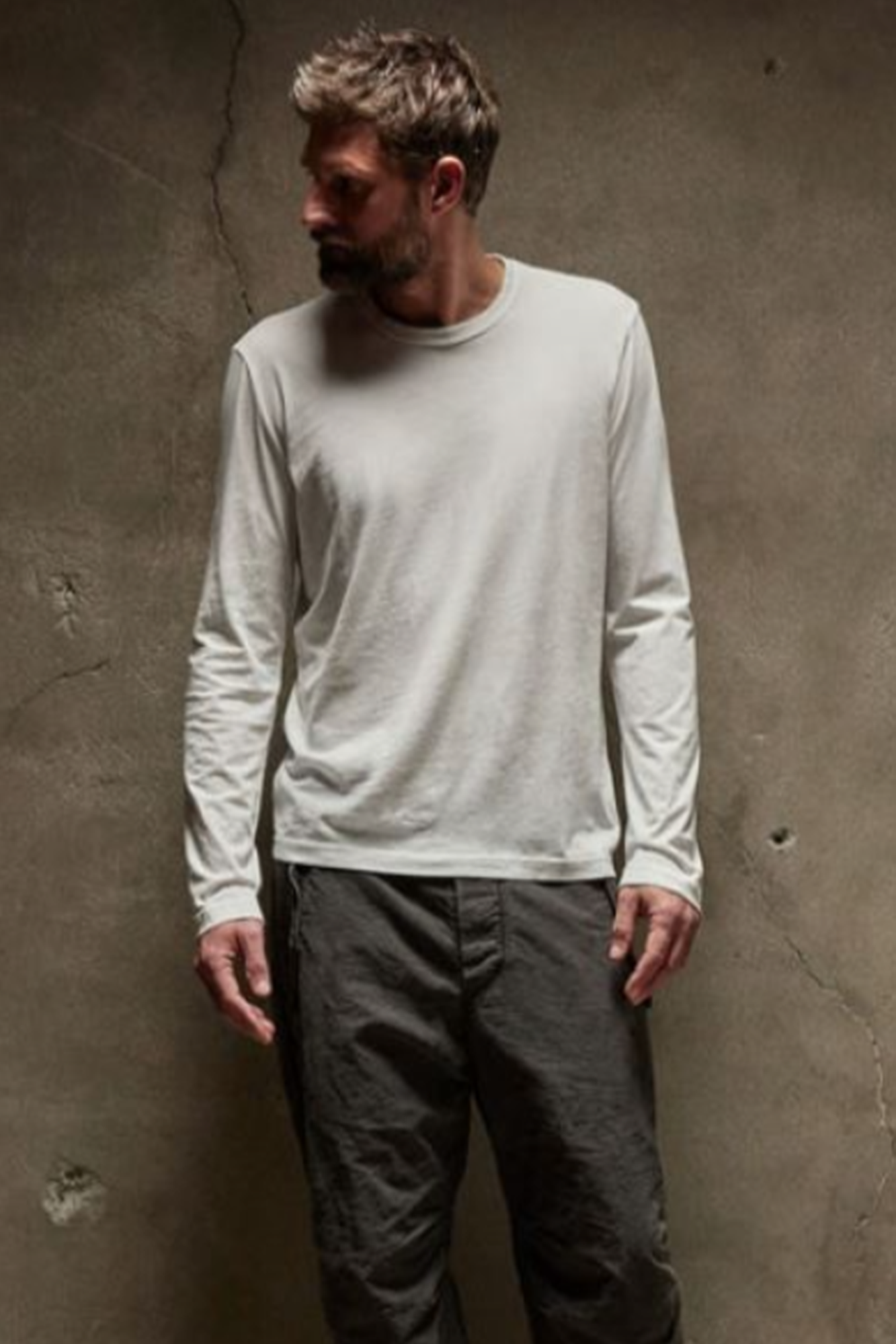 James Perse Long Sleeve Crew White