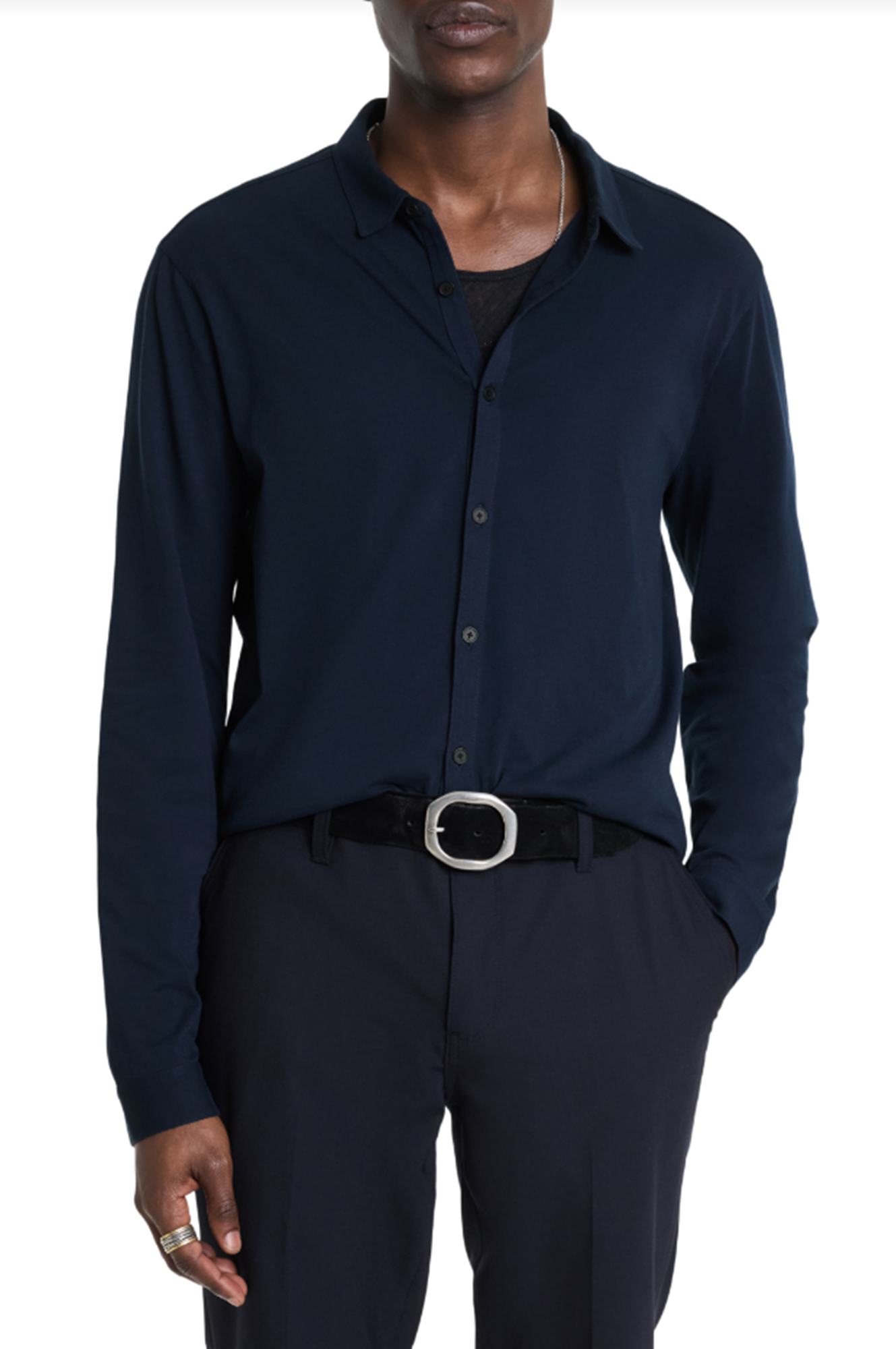 John Varvatos Gareth Long Sleeve Mercerized Knit