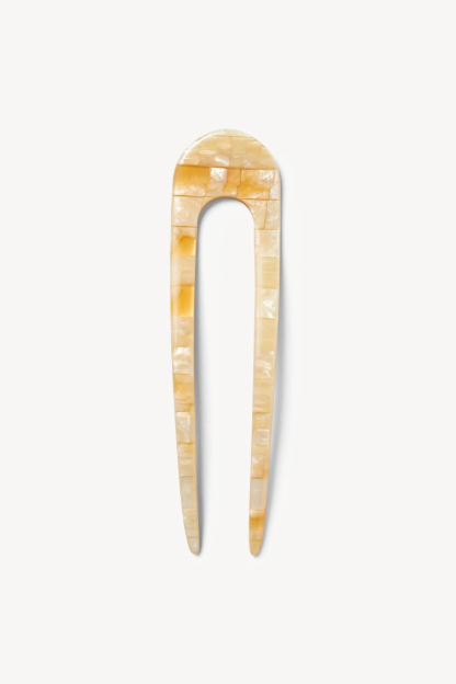 Machete French Hair Pin-Sea Shell Checker