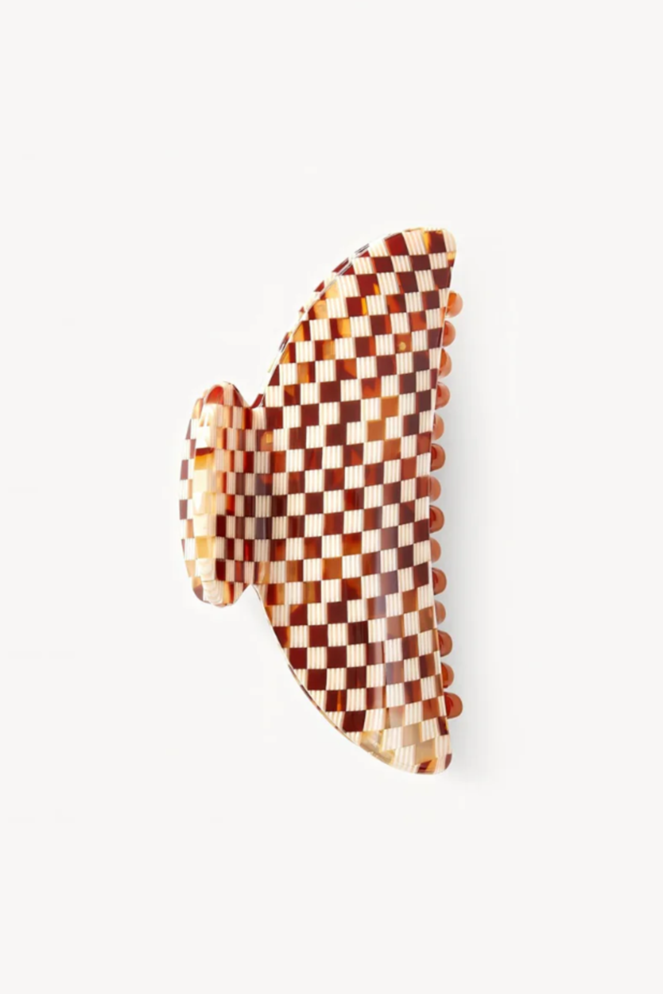 Checkered hair claw on a white background