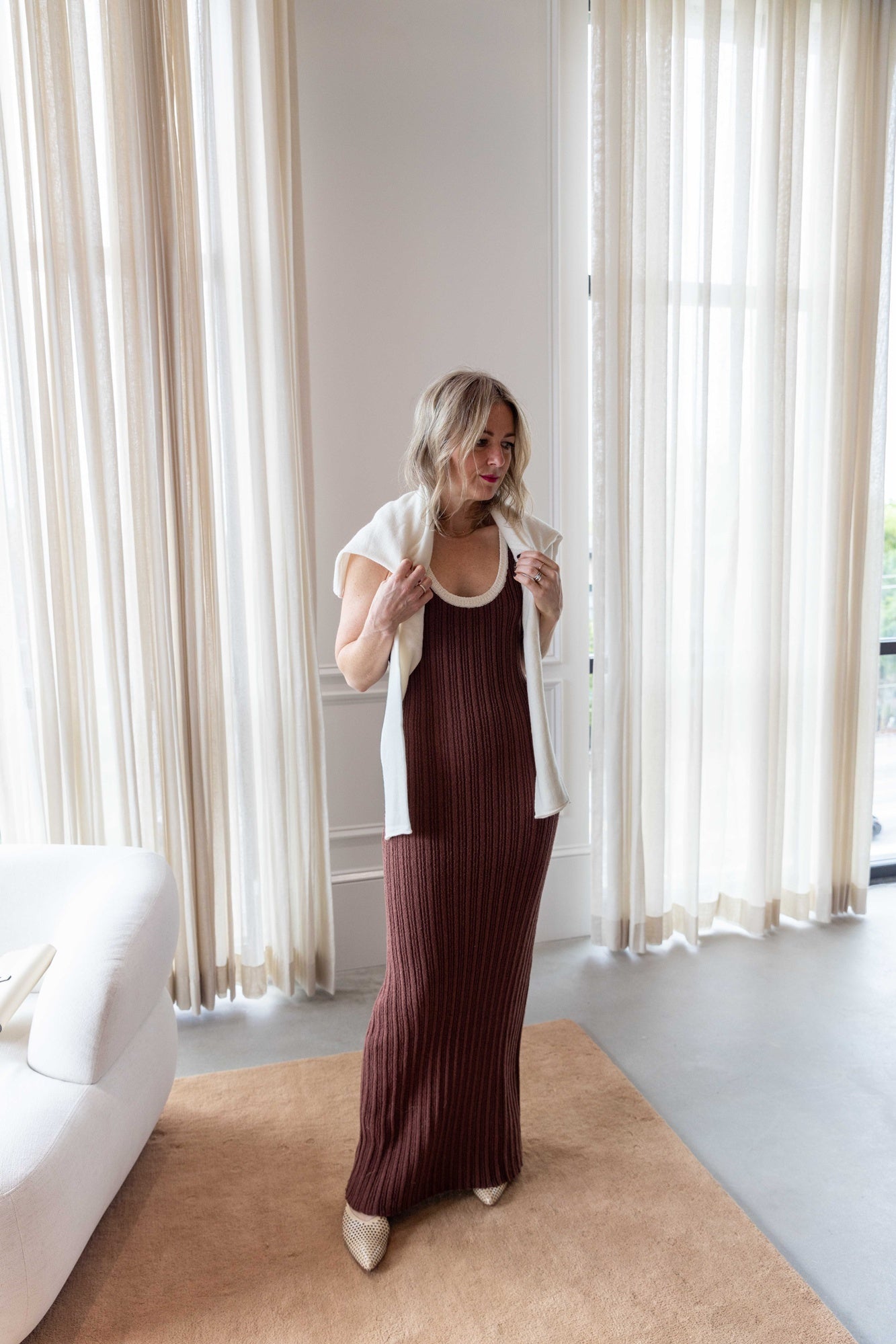 Onia Cotton Boucle Scoop Tank Dress