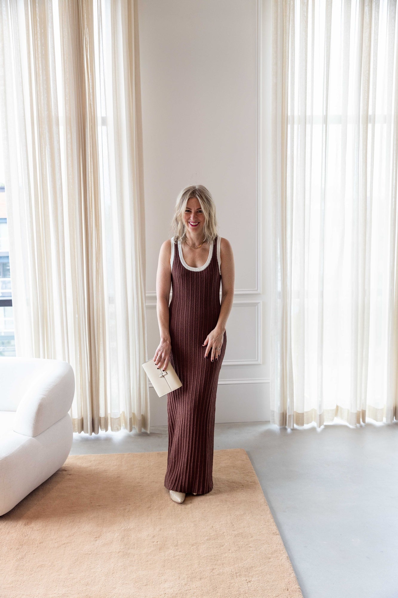 Onia Cotton Boucle Scoop Tank Dress