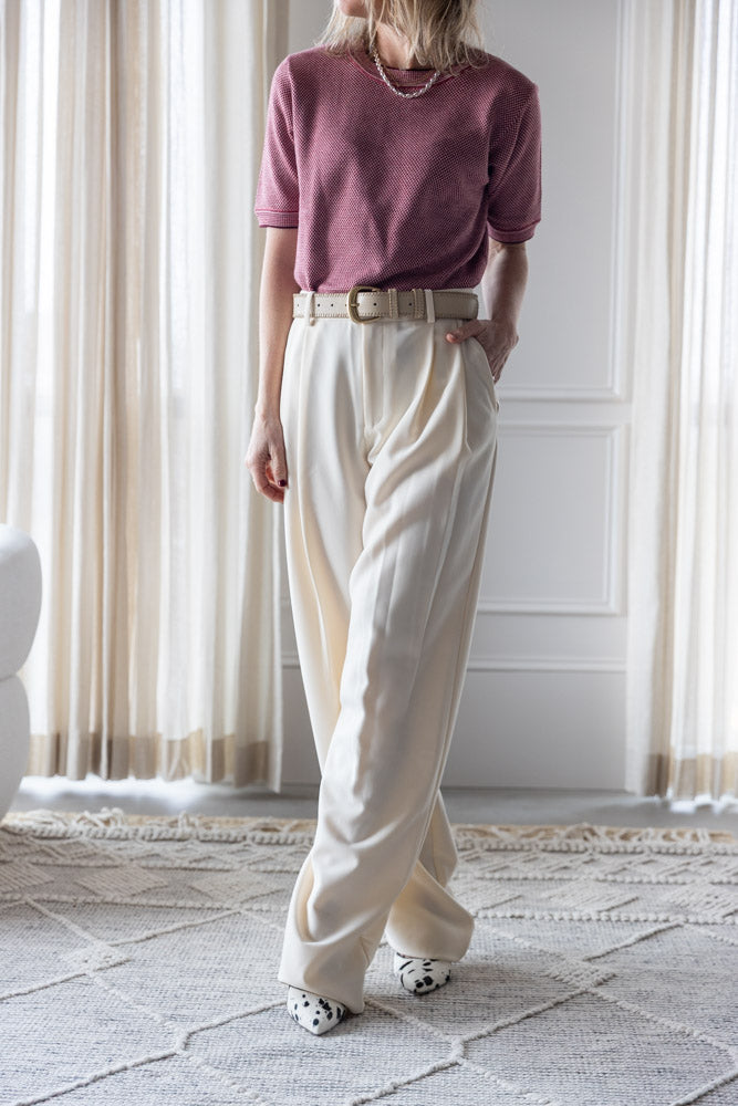 image of a woman wearing the Rachel Comey Jeram Top and Seroya Sonya Pants