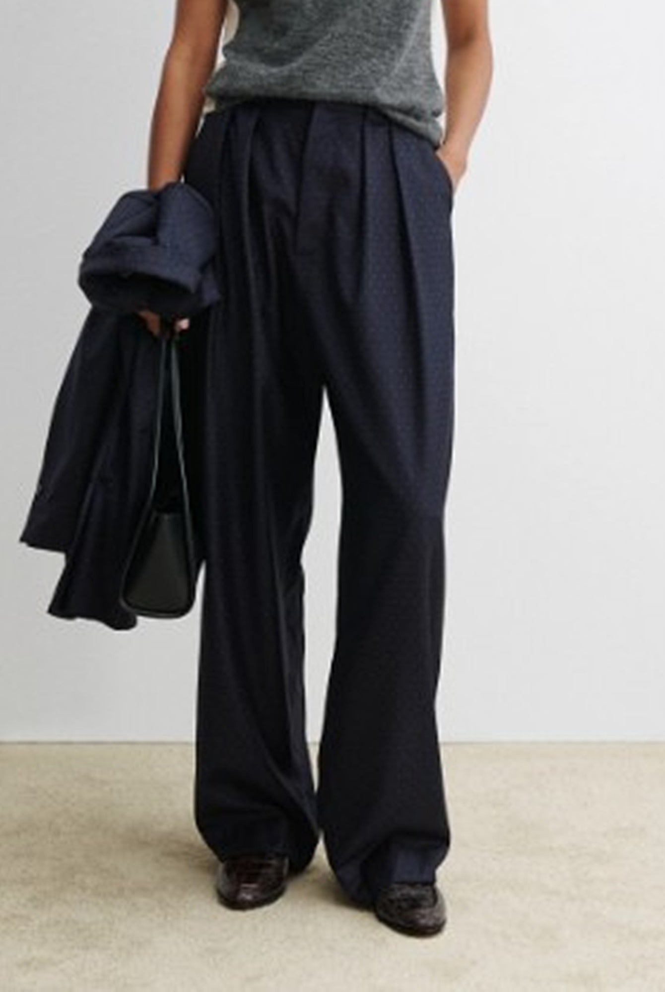 image of a model wearing the Rachel Comey Portview Pants in Navy