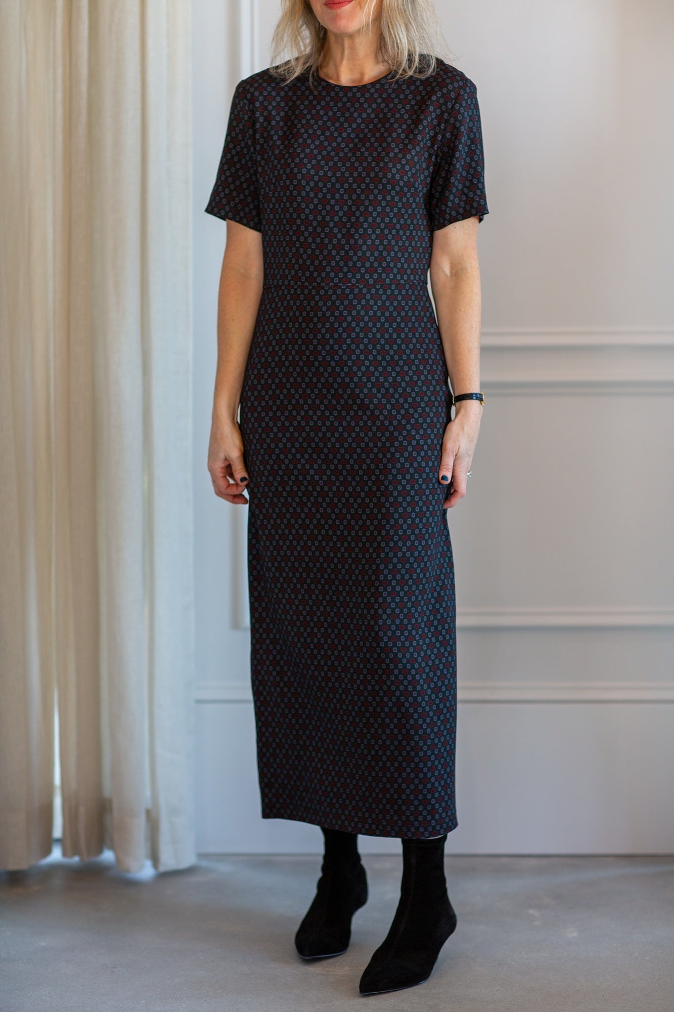 model wearing the rachel comey yanet dress