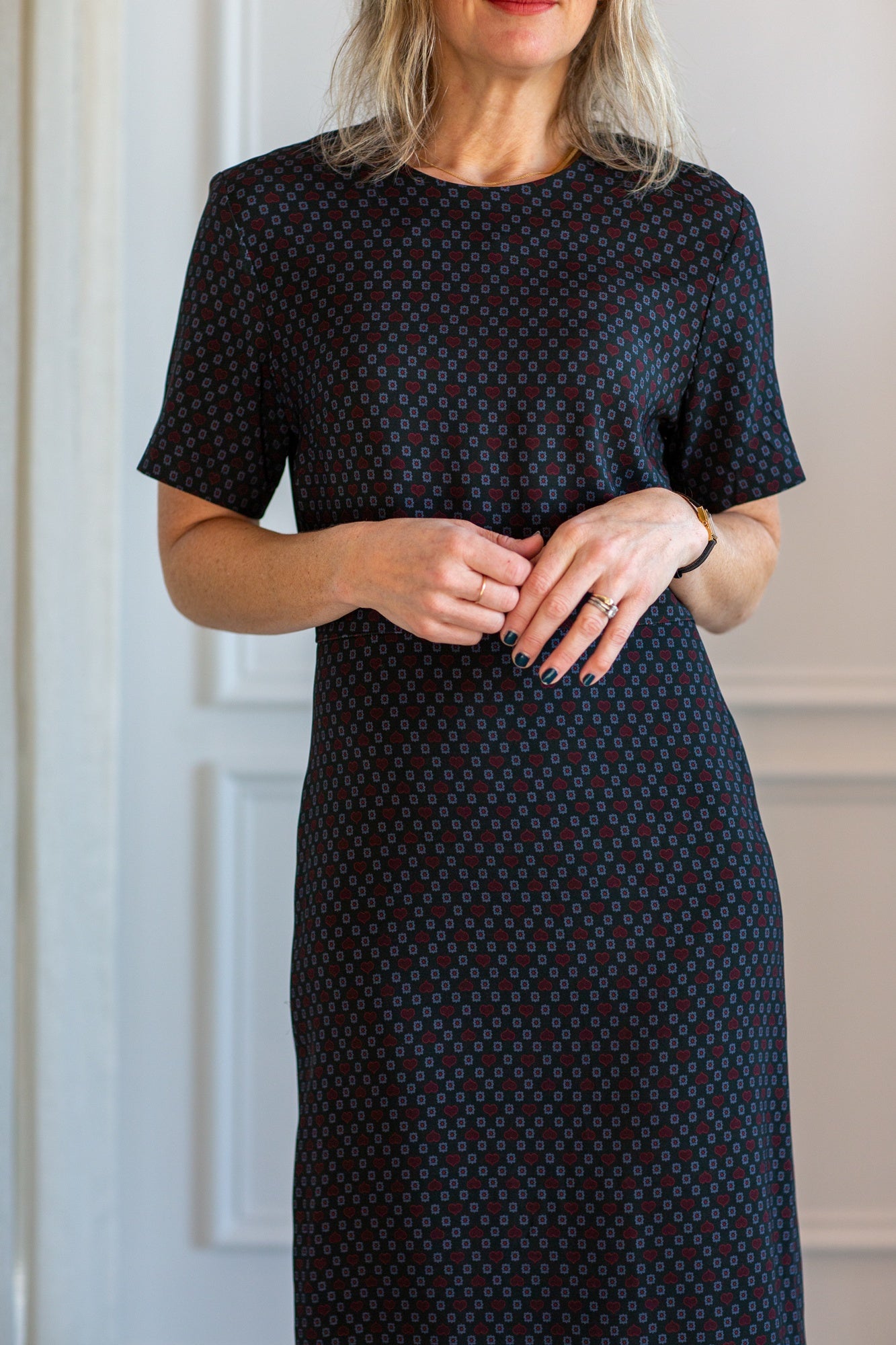 model wearing the rachel comey yanet dress