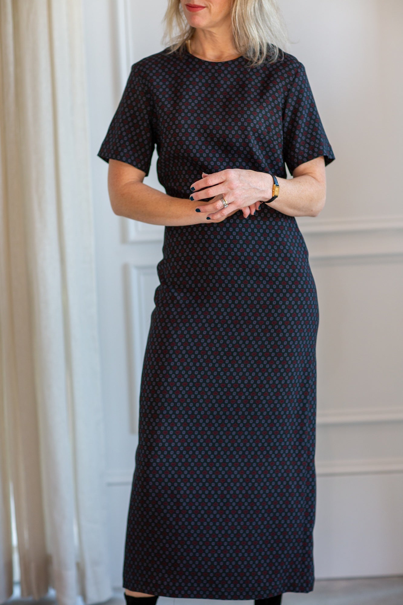 model wearing the rachel comey yanet dress