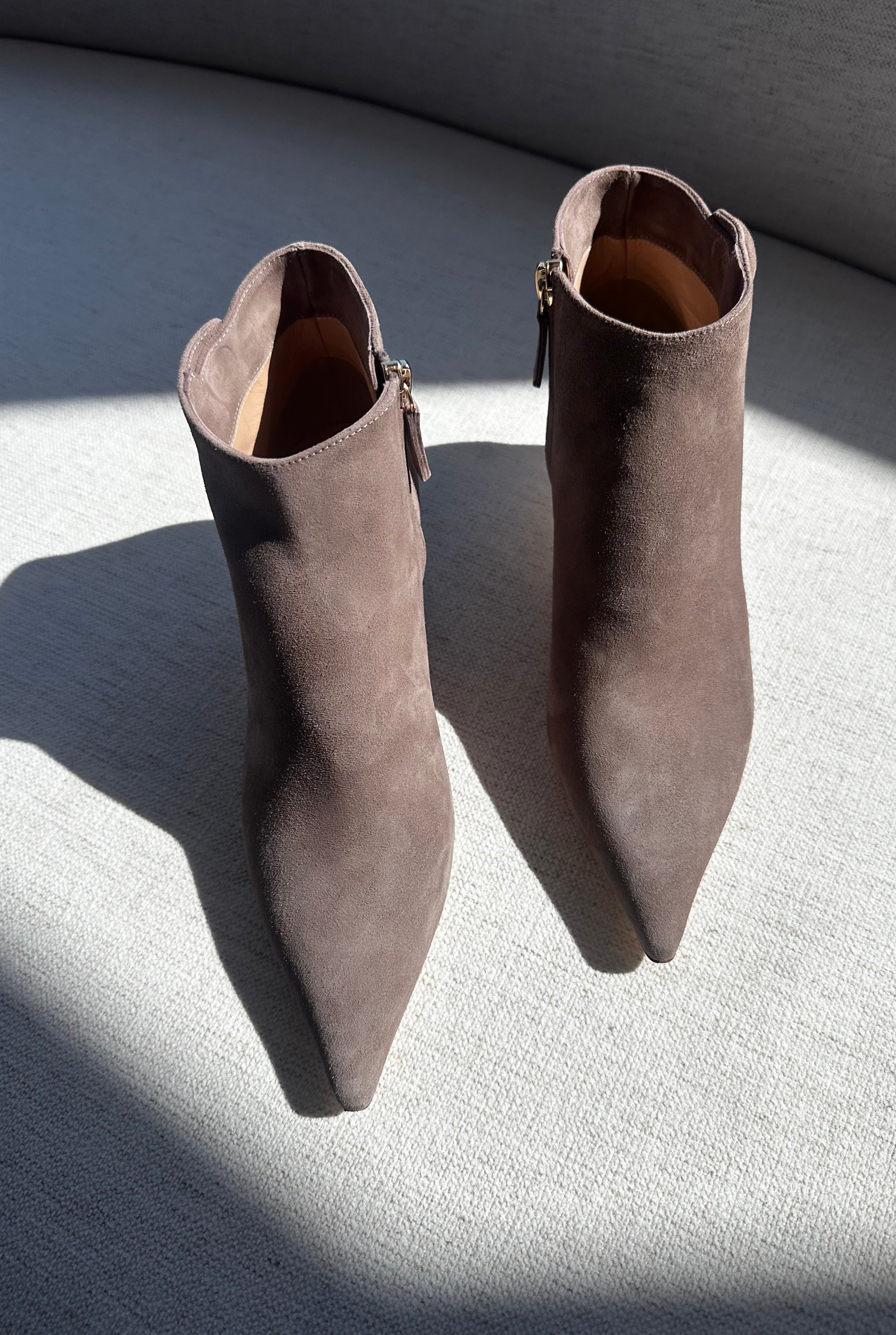 image of the rupert sanderson flame booties in greige