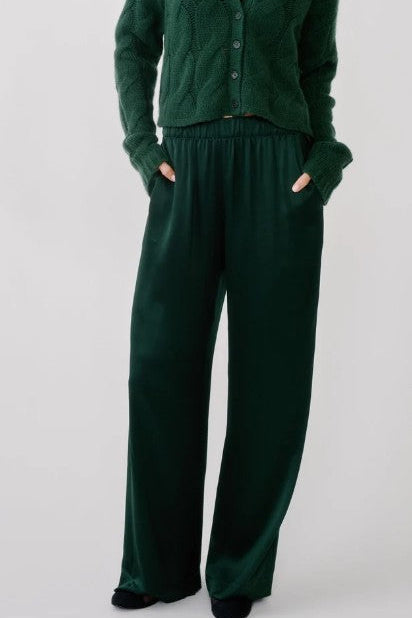 Sablyn Brynn High Rise Pull On Wide Leg Pant, Hunter Green