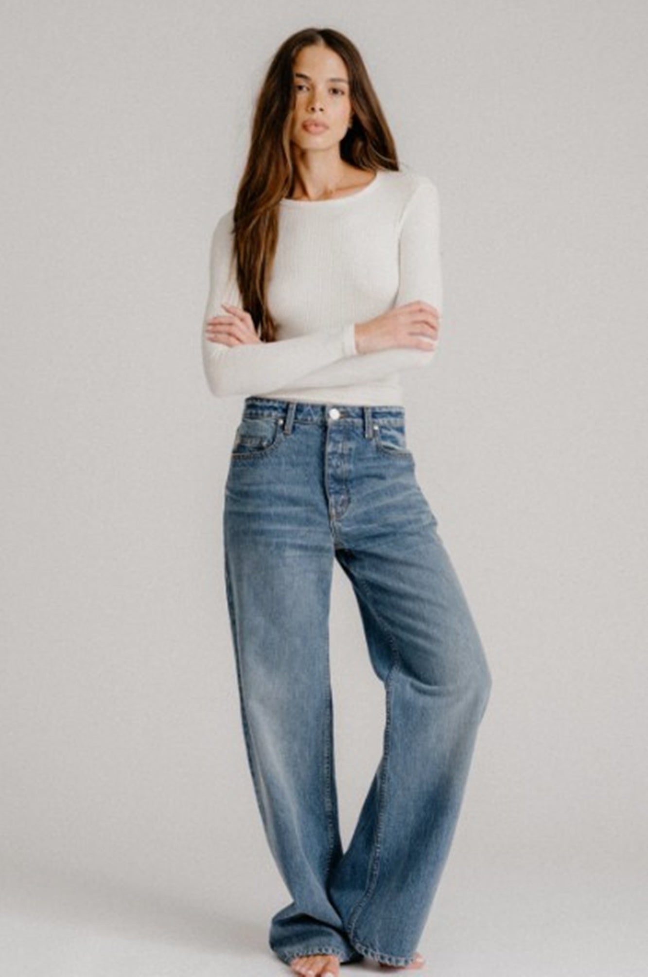 image of a model wearing the Sablyn Sammy Jeans