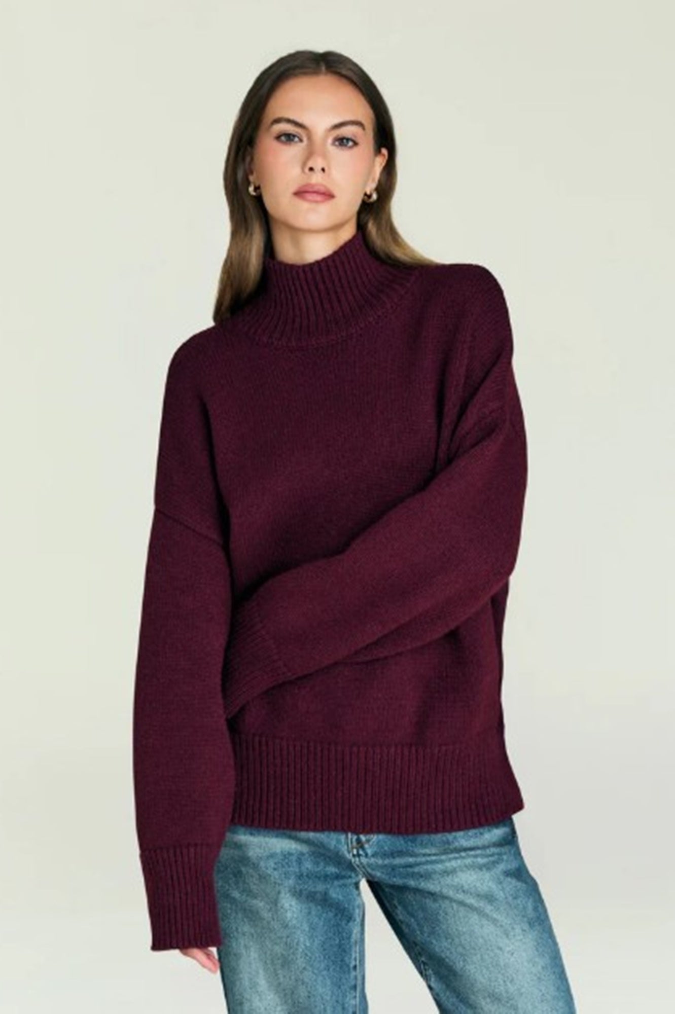 image of a model wearing the Seroya Elsa Sweater
