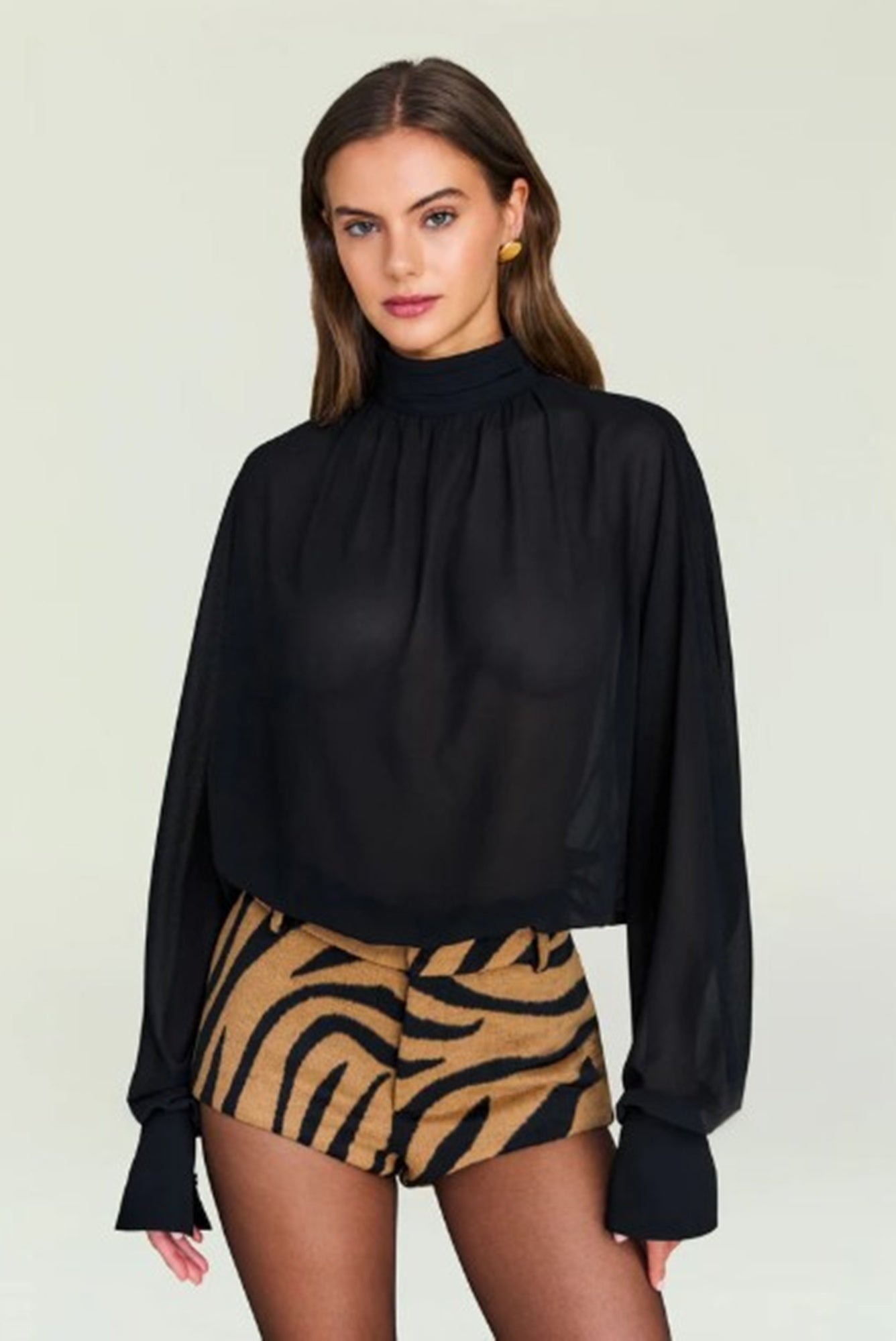 image of a model wearing the Seroya Farran Blouse