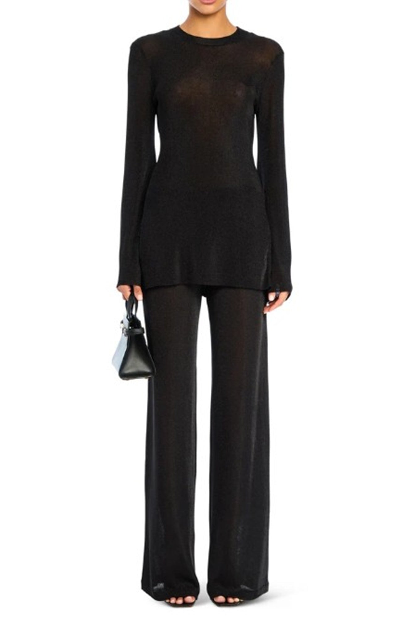 model wearing the seroya ines top and sheldon pants