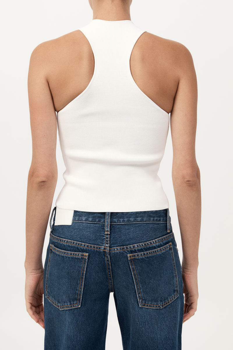 St Agni Sculpted Knit Off White Top