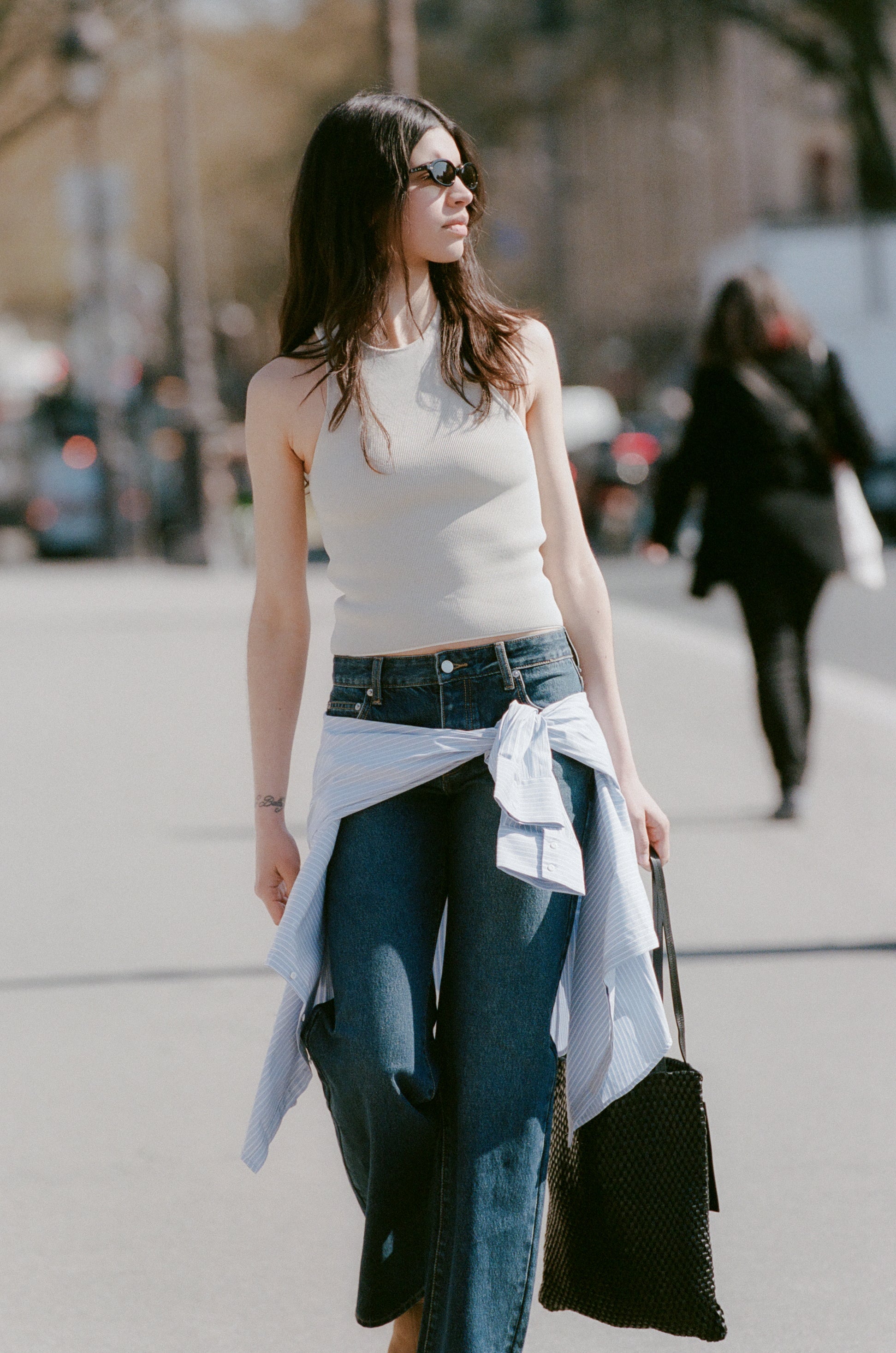 St Agni Sculpted Knit Off White Top