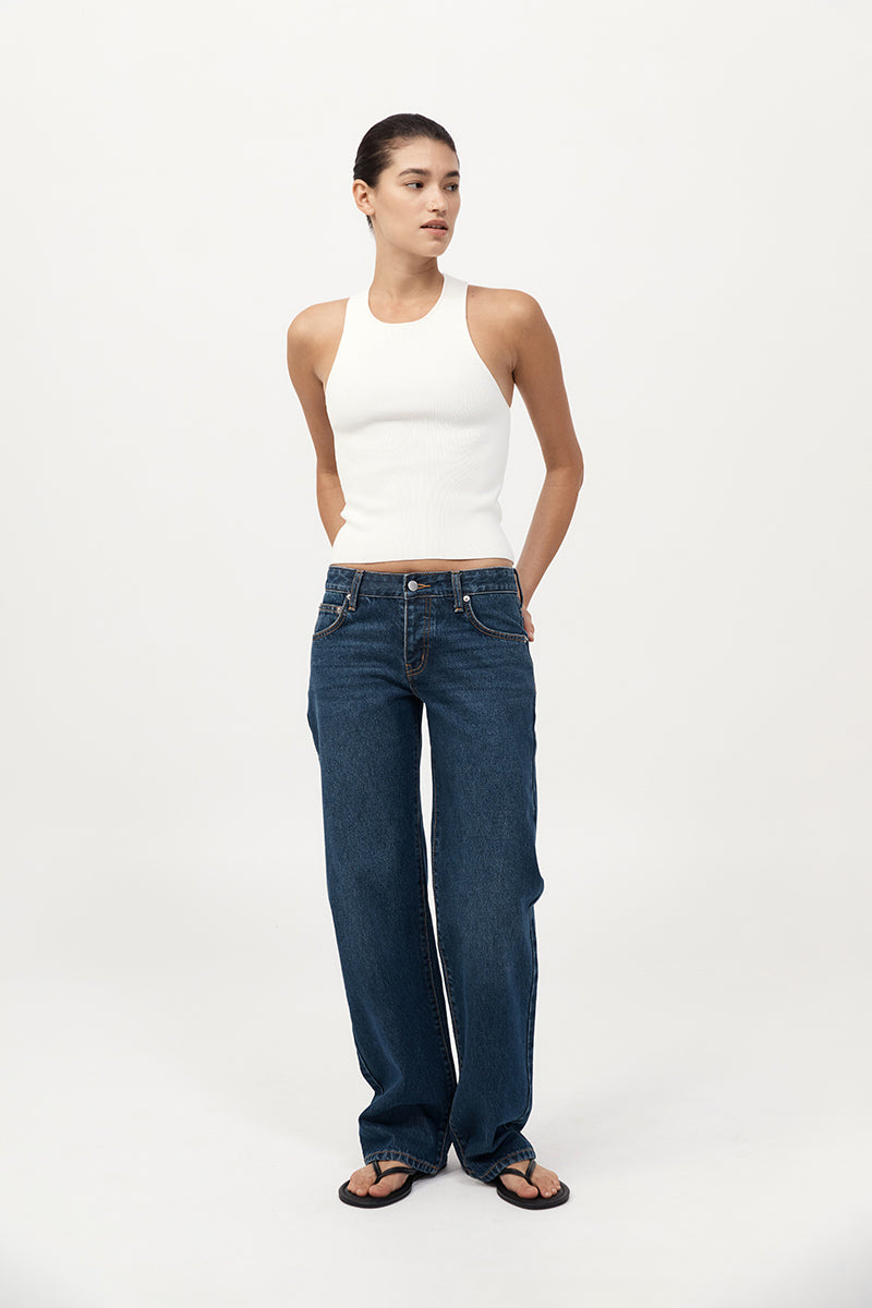 St Agni Sculpted Knit Off White Top