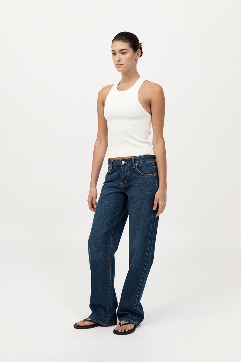St Agni Sculpted Knit Off White Top