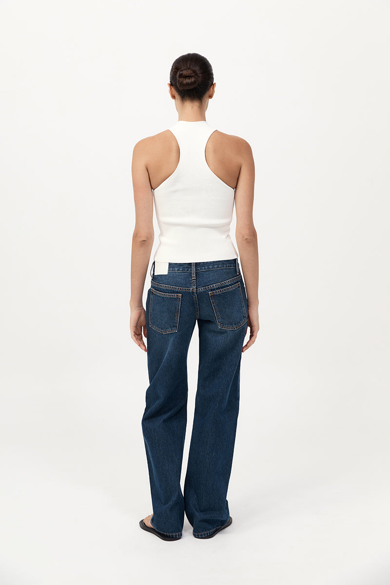 St Agni Sculpted Knit Off White Top