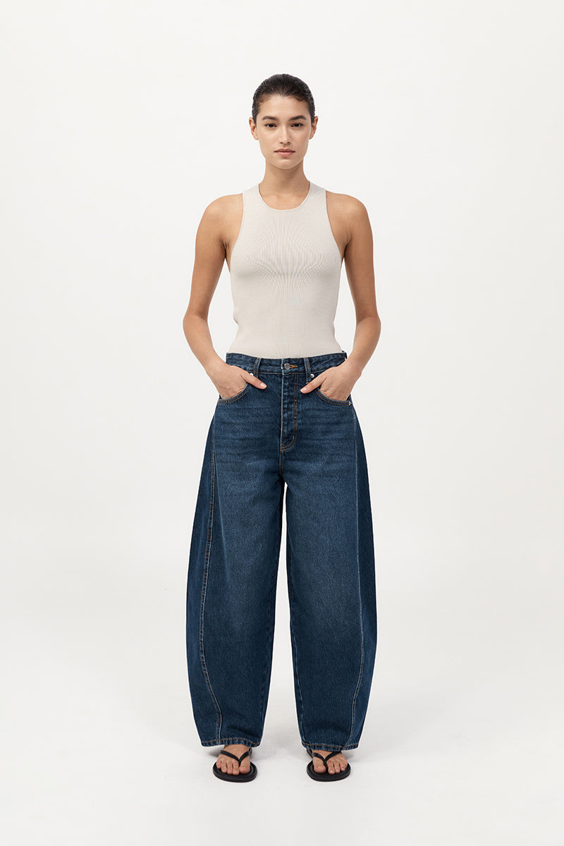 St Agni Sculpted Knit Silver Top