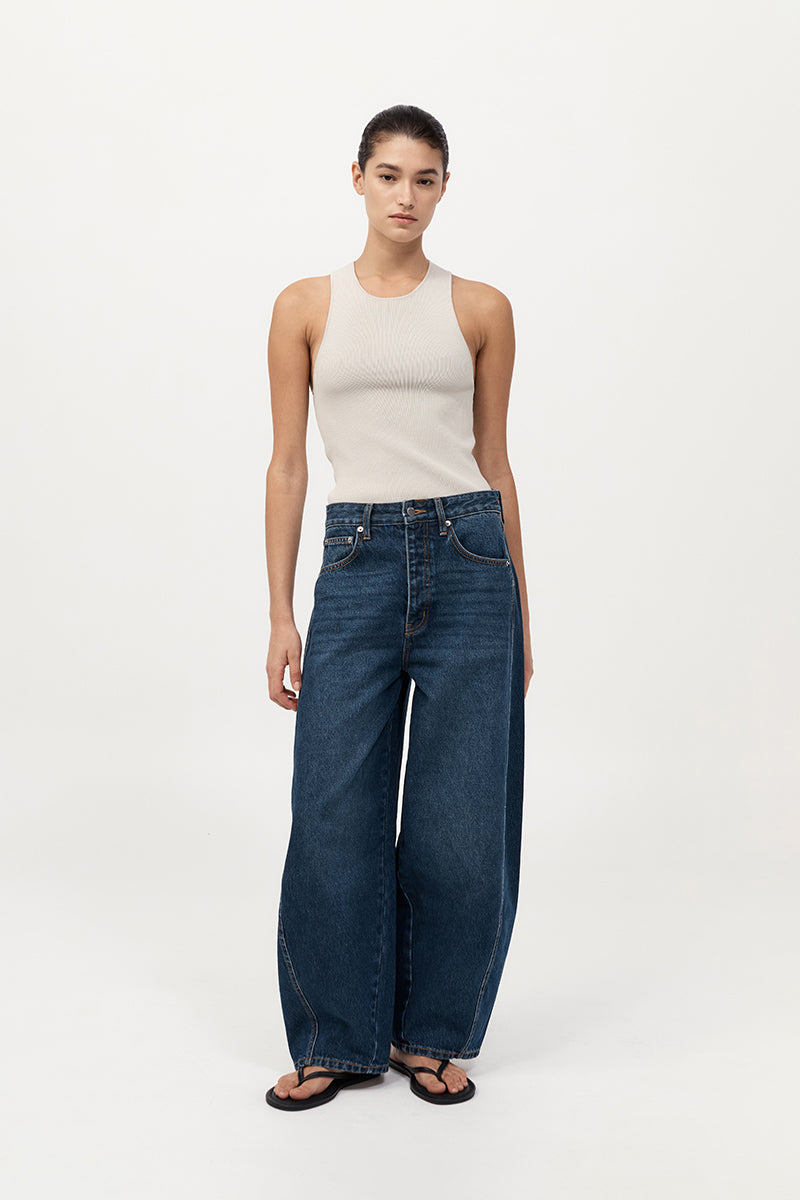 St Agni Sculpted Knit Silver Top