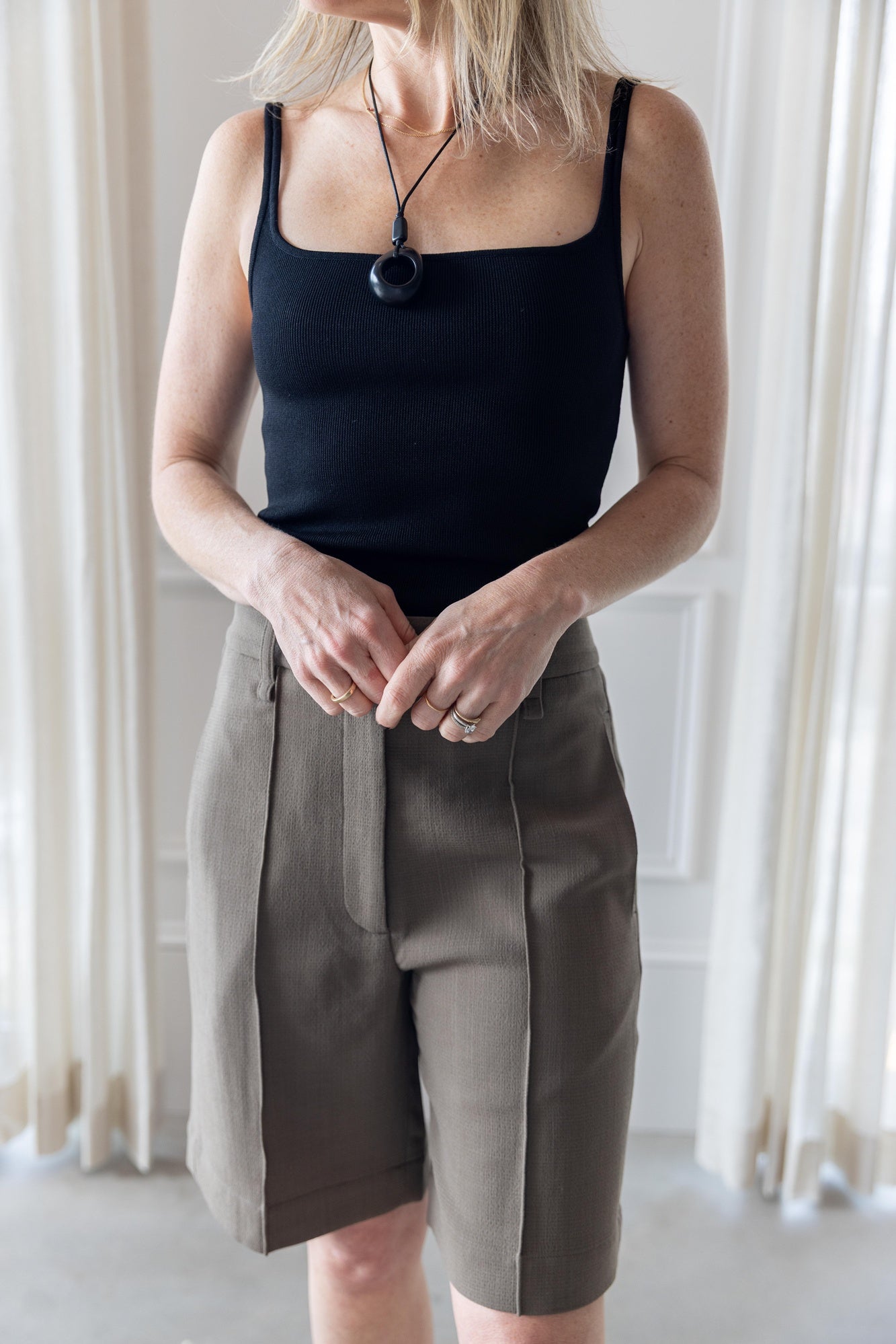 St Agni Slim Square Neck Knit Top