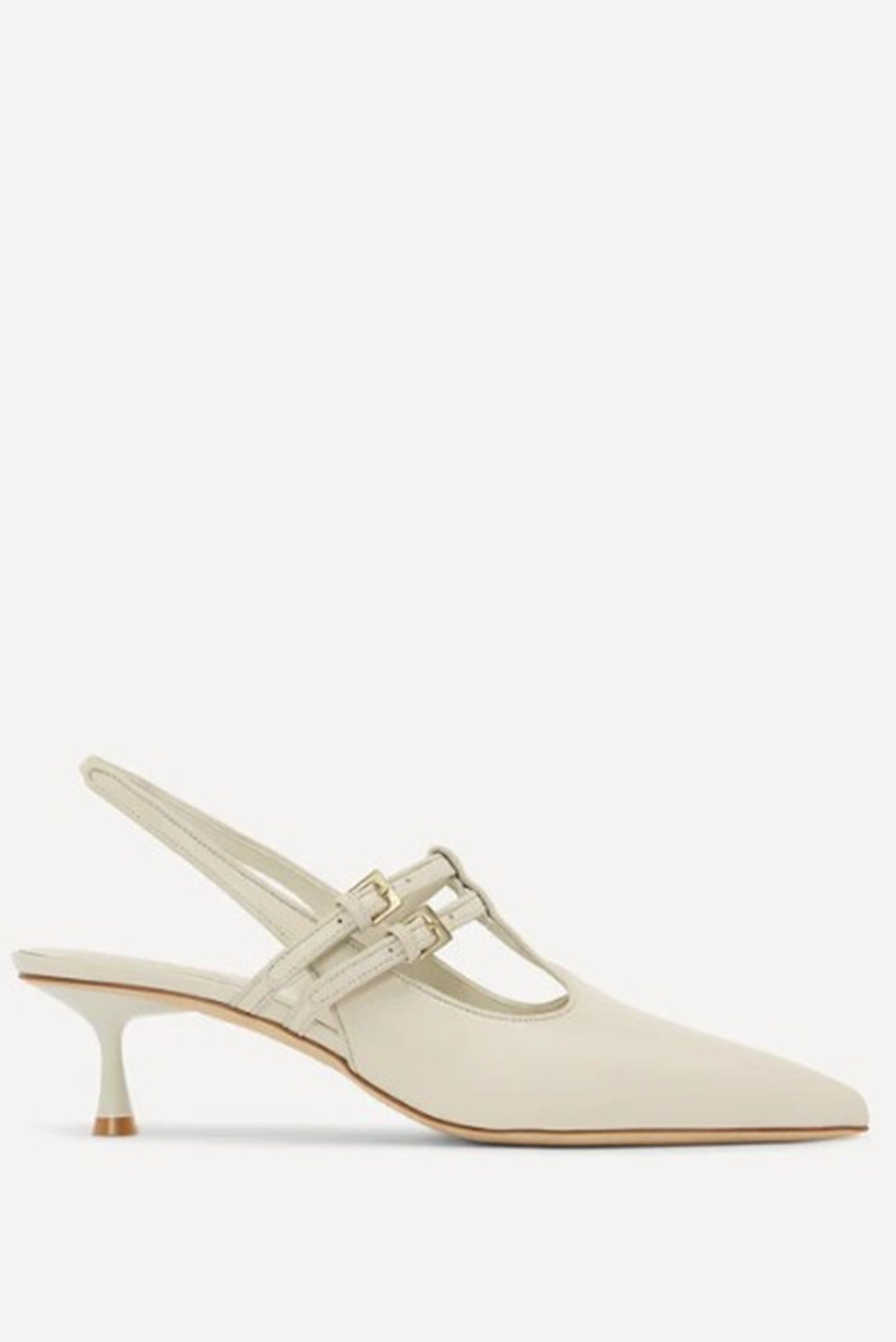 image of the Studio Amelia Alto 50 Slingback Heels in Cream