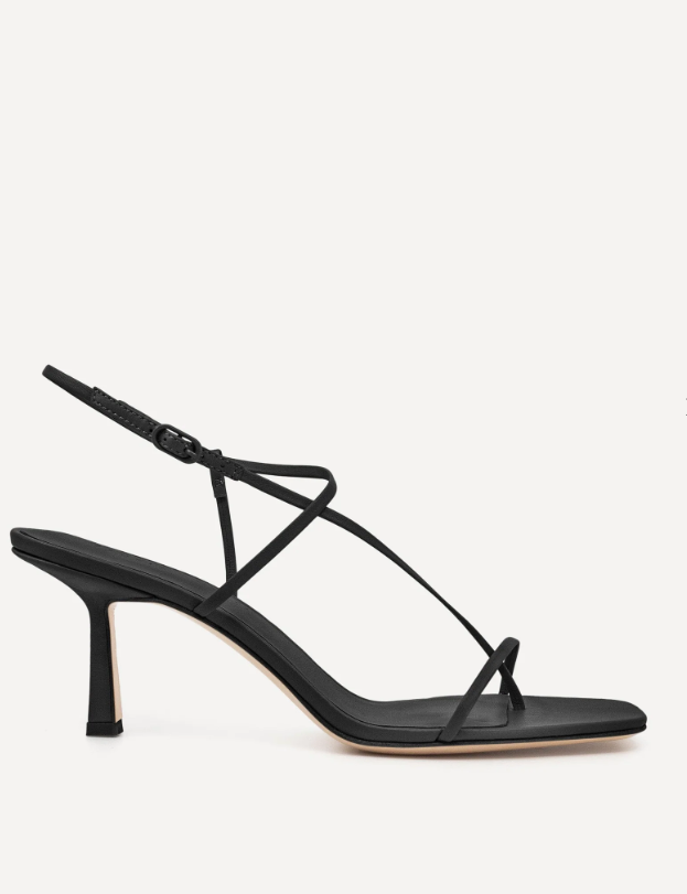 studio amelia cross front 70 heel black profile view