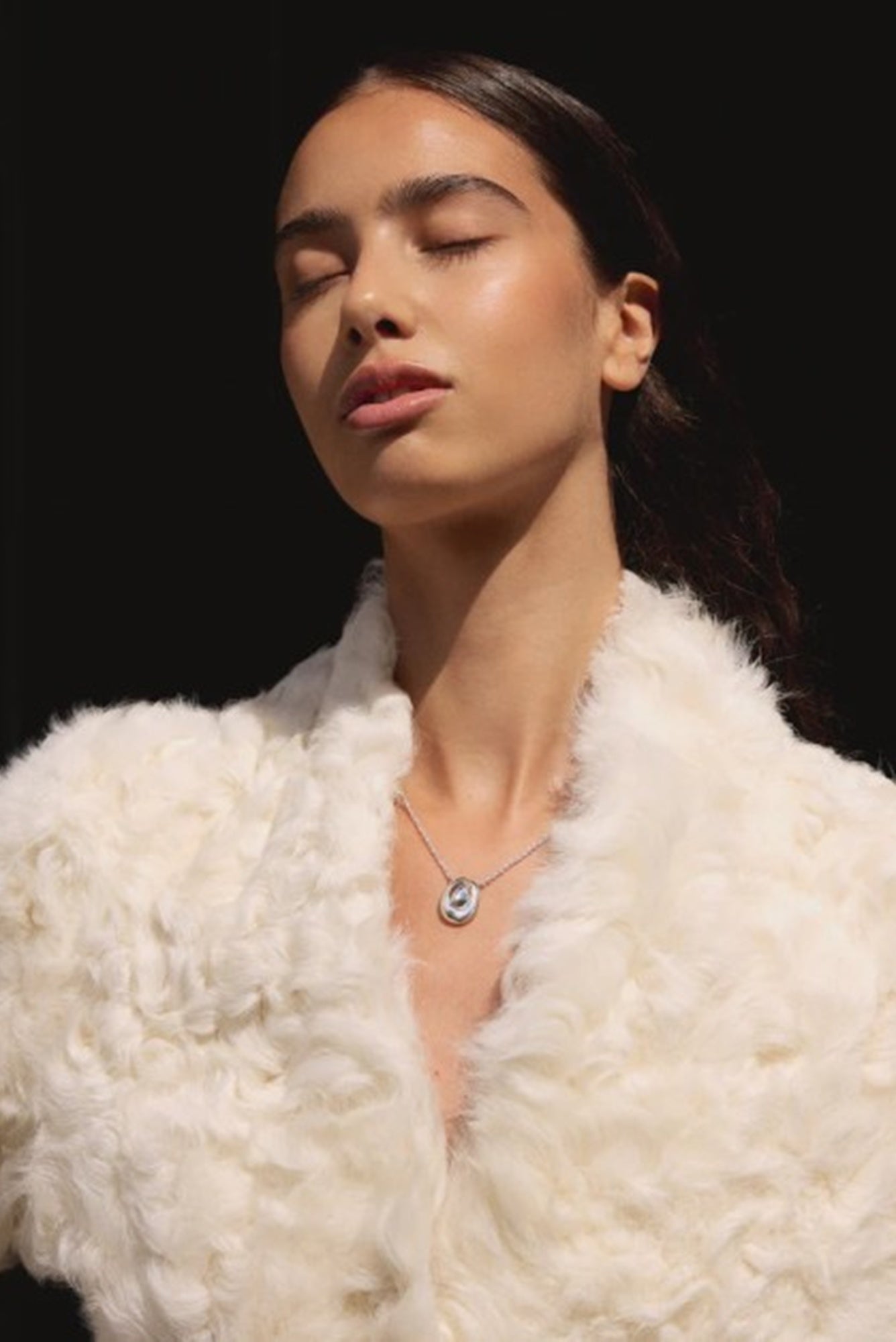 image of a model wearing the Studio Bille Monolith Necklace