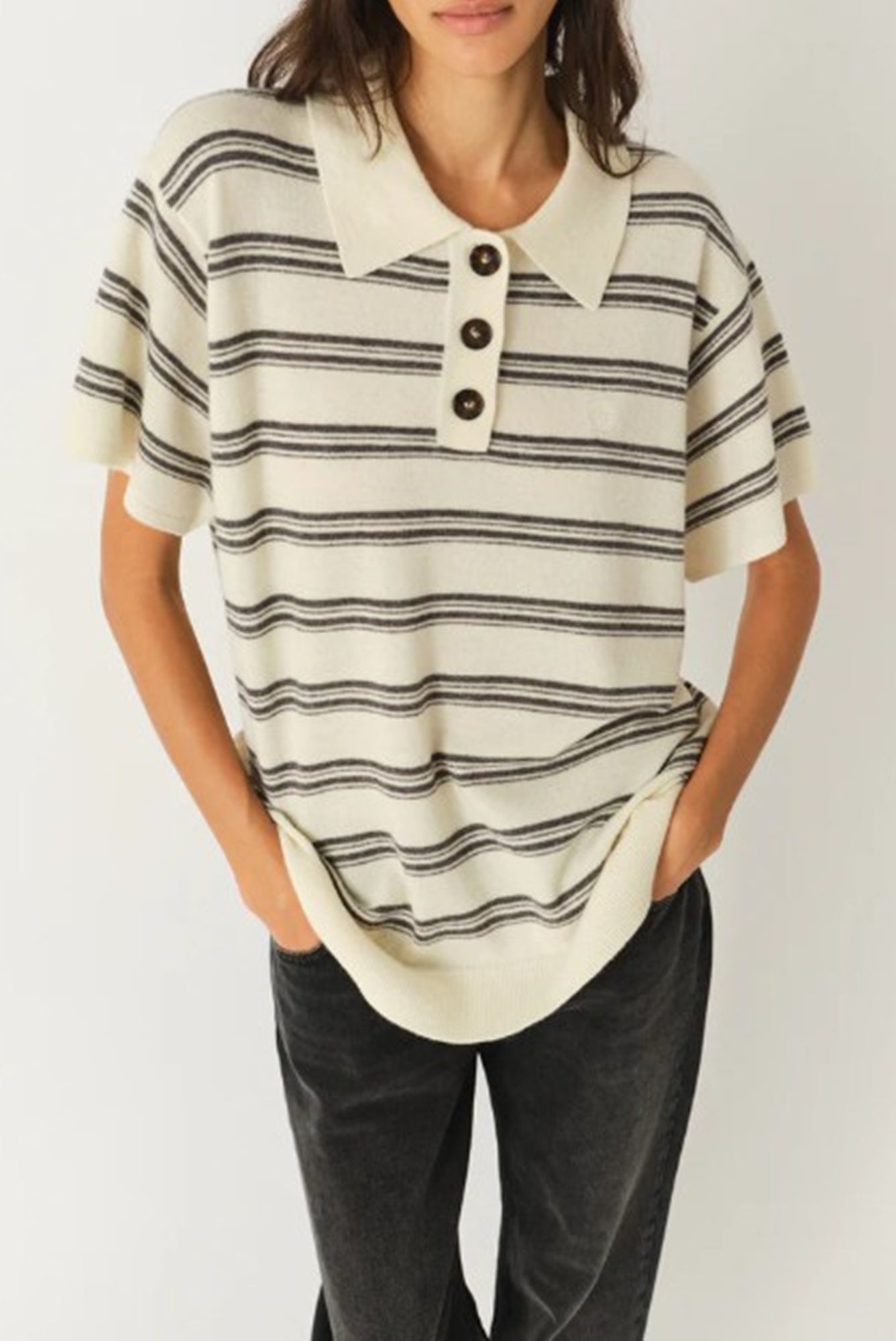 model wearing the Garment Como Dads Polo Sweater