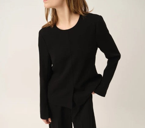 The Garment Crepe Slit Blouse in Black