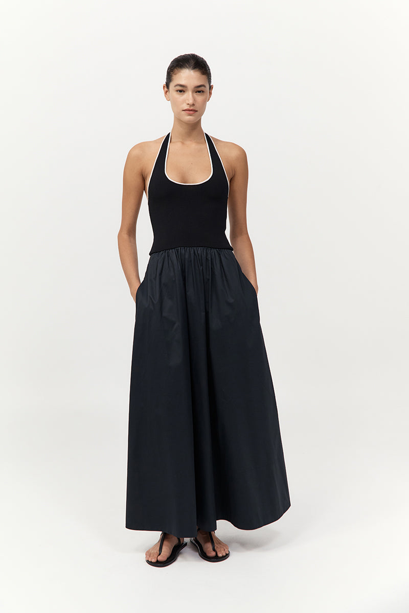 St Agni Halter Gathered Dress