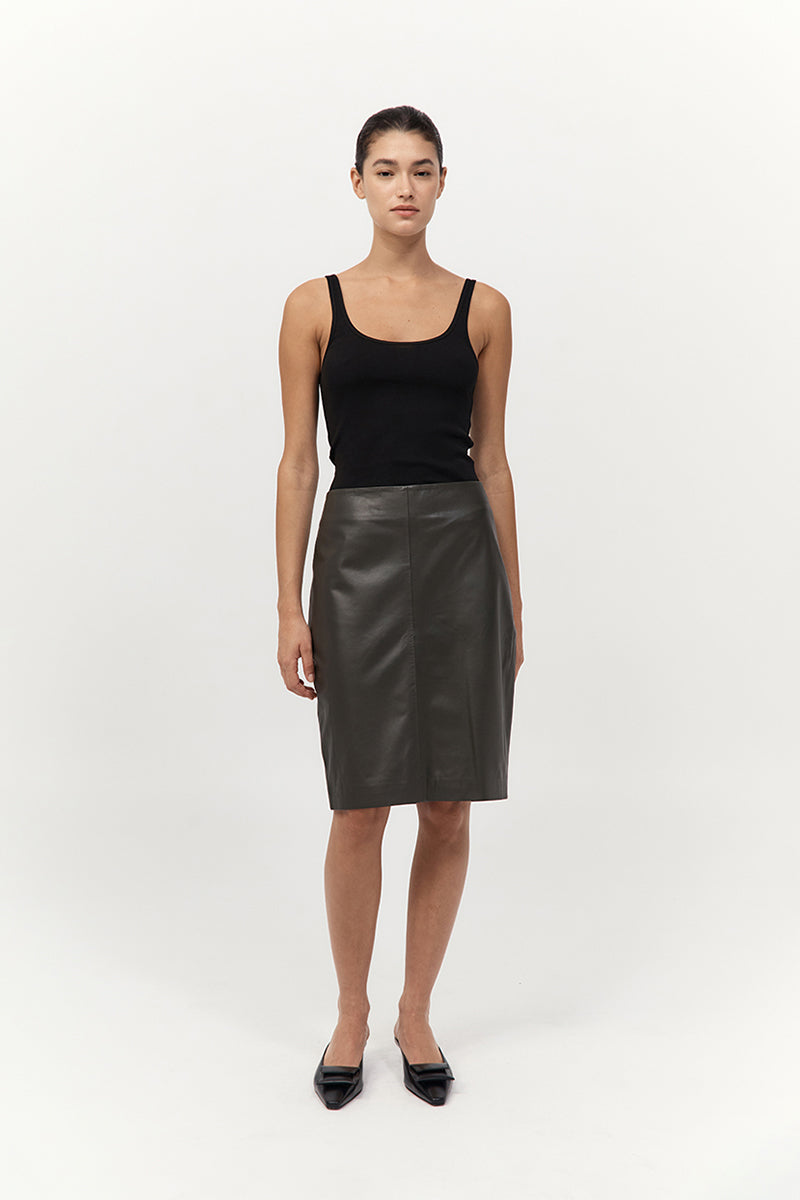 St Agni Leather Pencil Skirt
