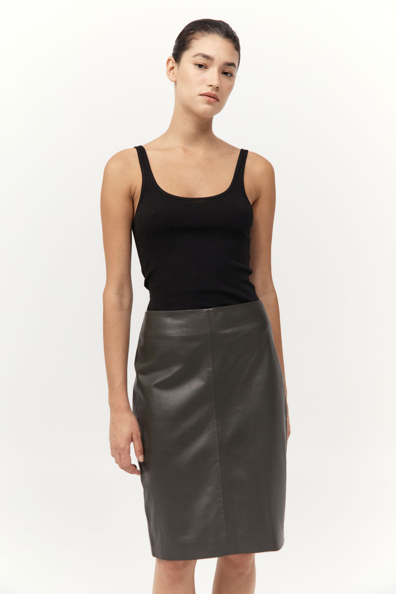 St Agni Leather Pencil Skirt