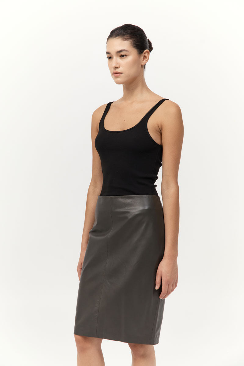 St Agni Leather Pencil Skirt