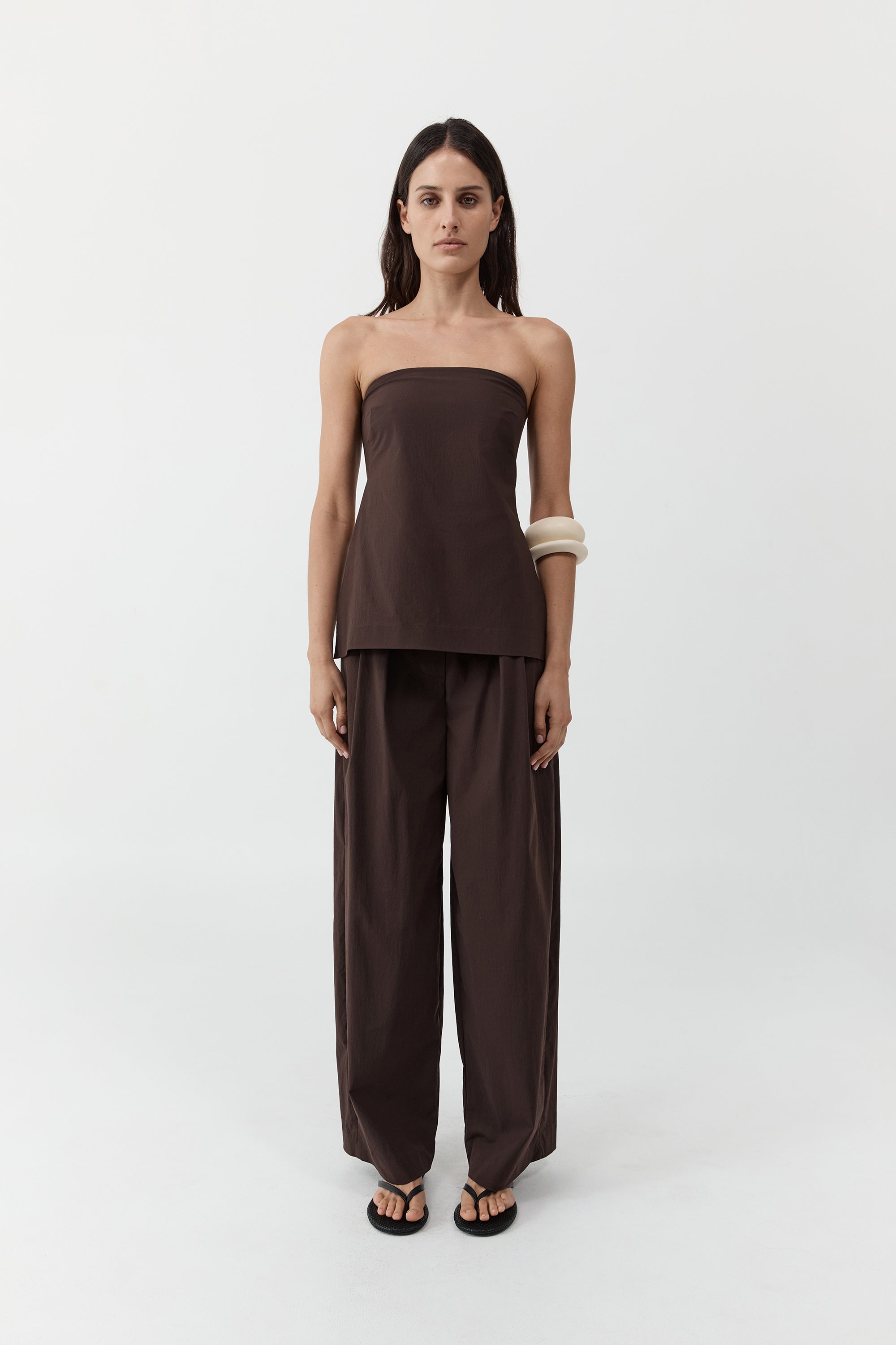 St Agni Strapless Rouleau Tie Top