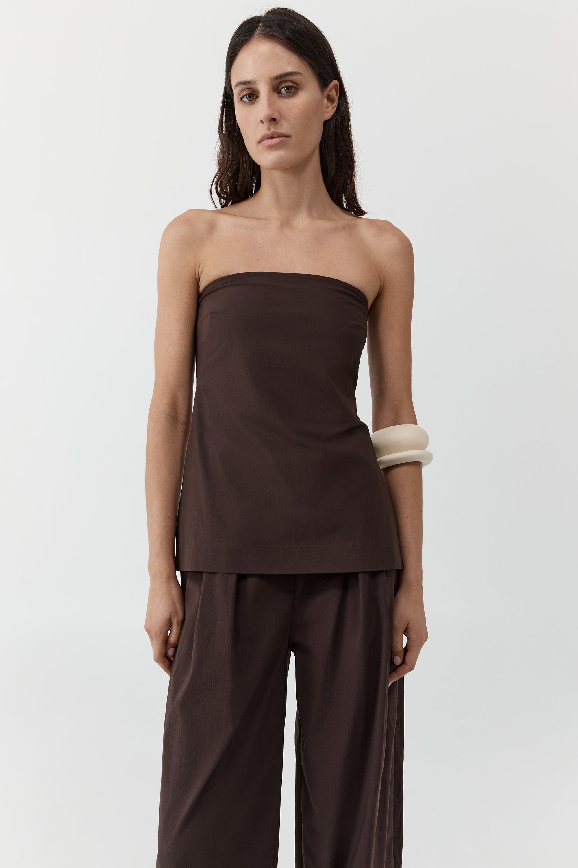 St Agni Strapless Rouleau Tie Top