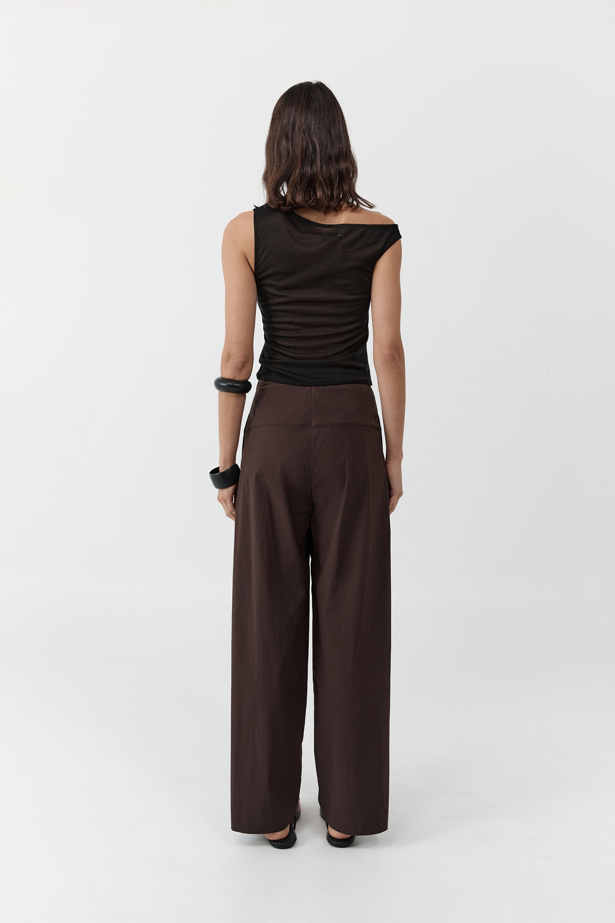 St Agni Relaxed Pleat Pants-Bark