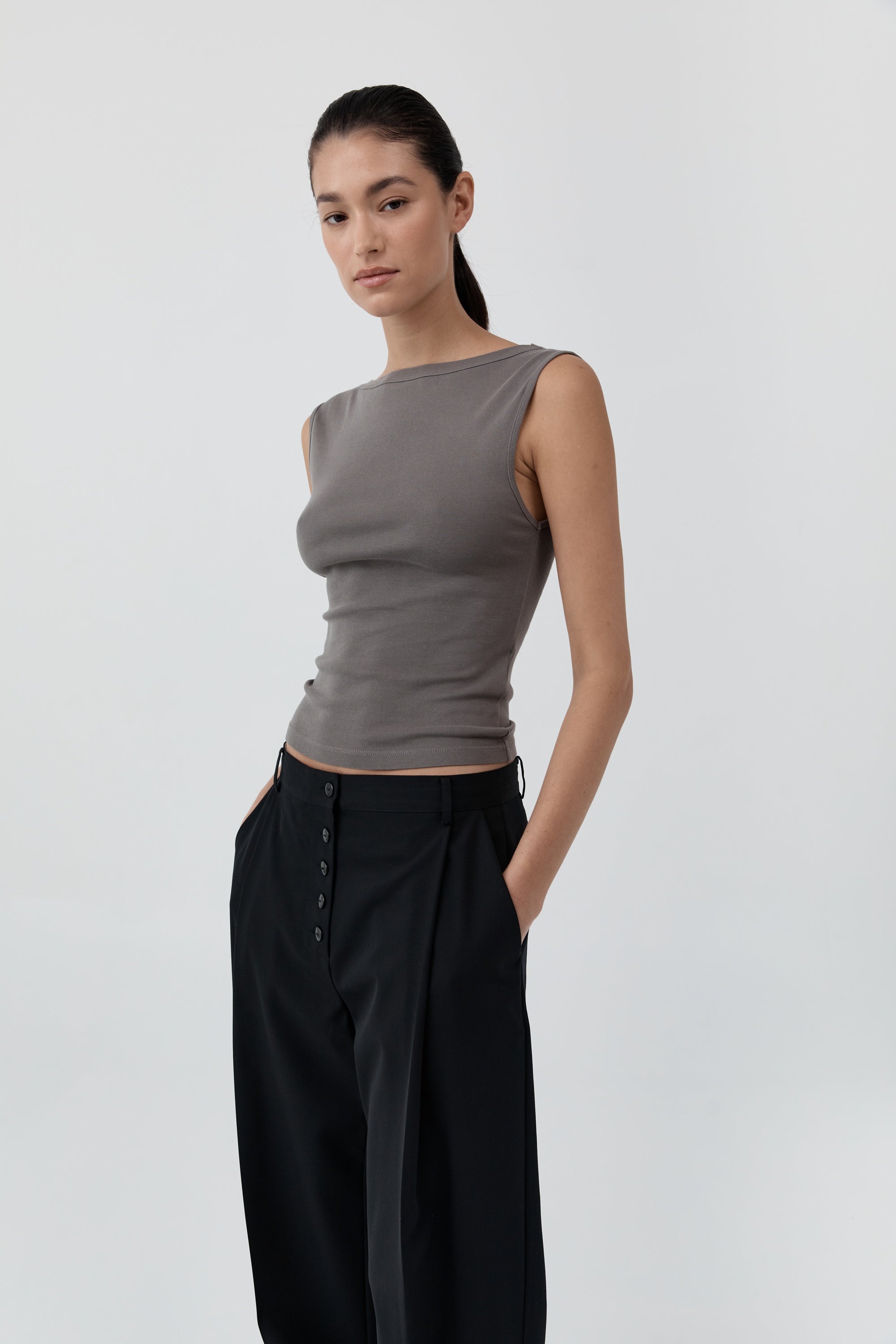 St Agni Organic Cotton Ballerina Top-Clay