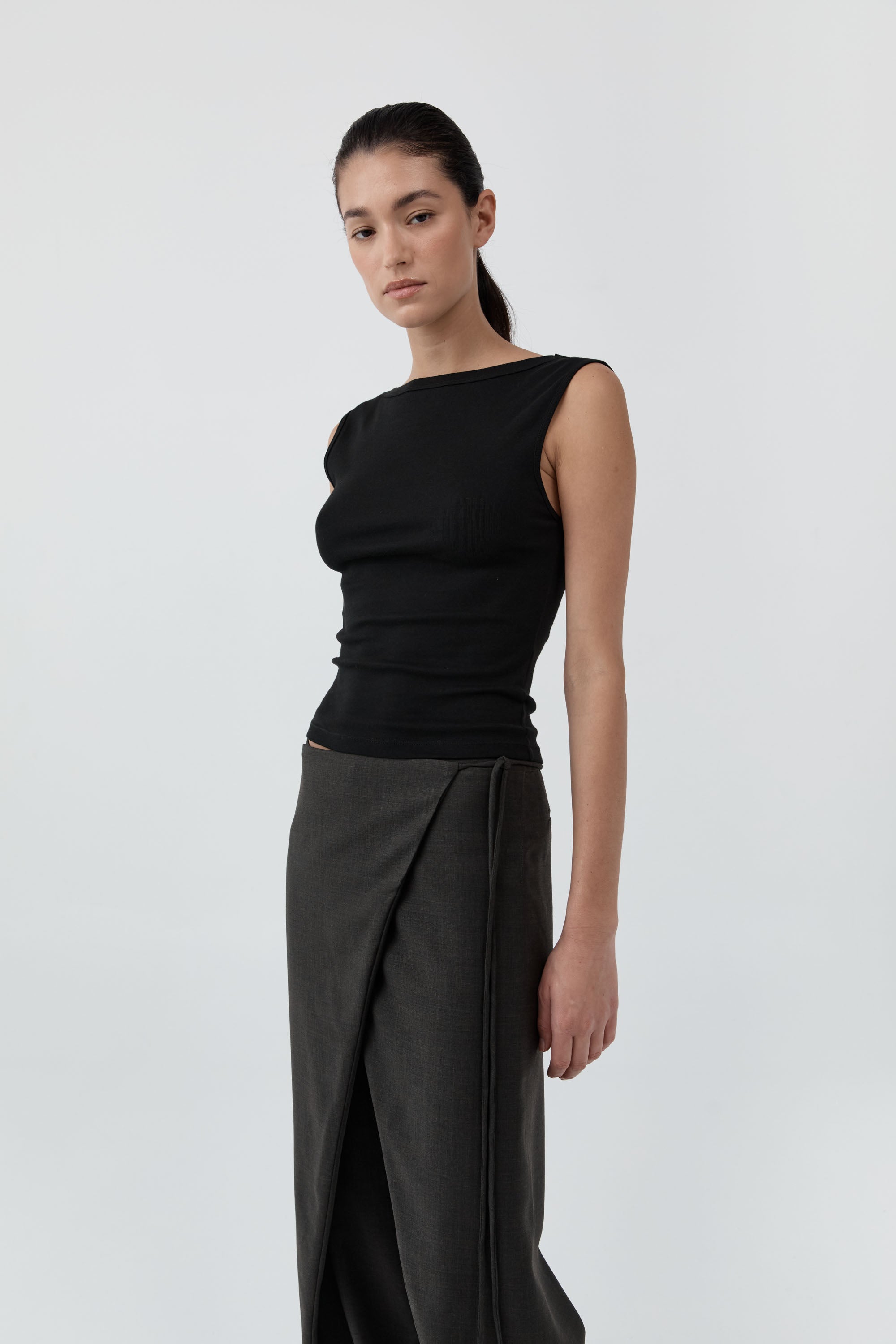 St Agni Organic Cotton Ballerina Top-Jet Black